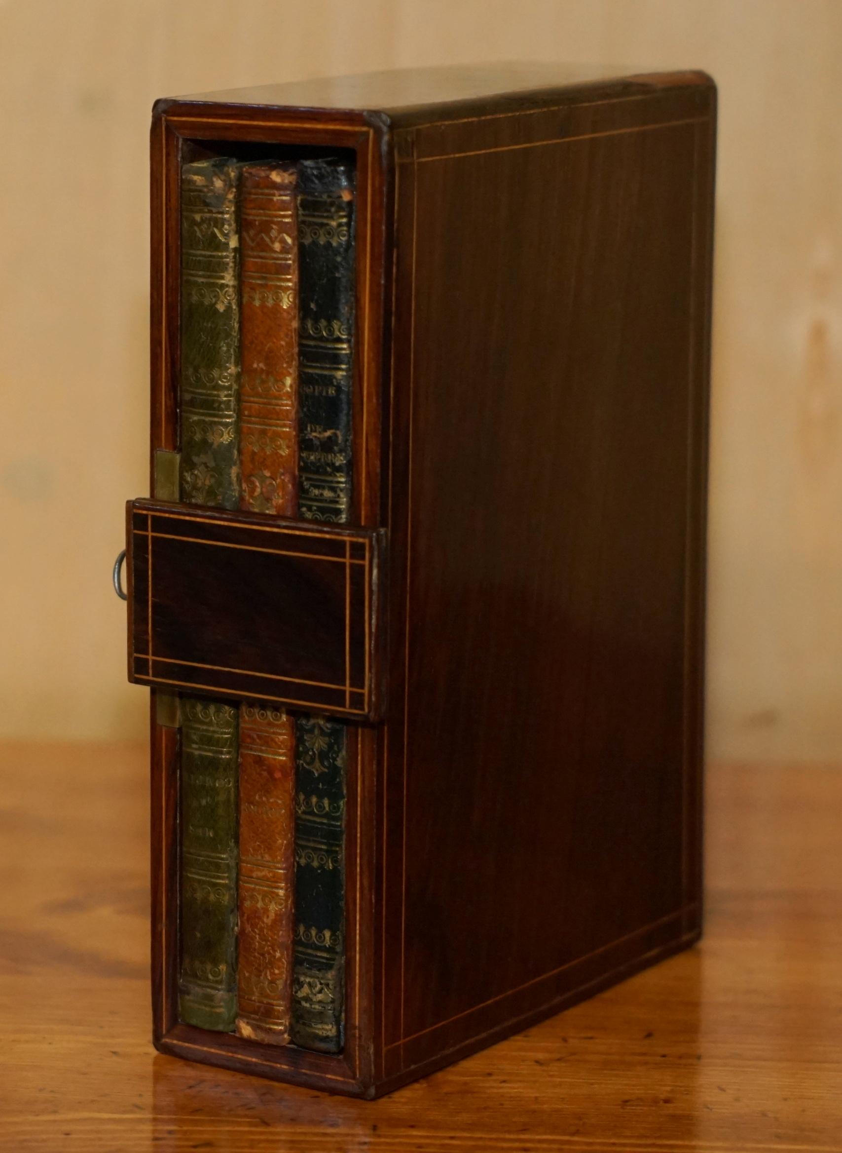 ANTIQUE REGENCY CIRCA 1810 LEGNO DURO MAI USATO CASSAFORTE PER NOTE CON LIBRI ORIGINALI in vendita 3