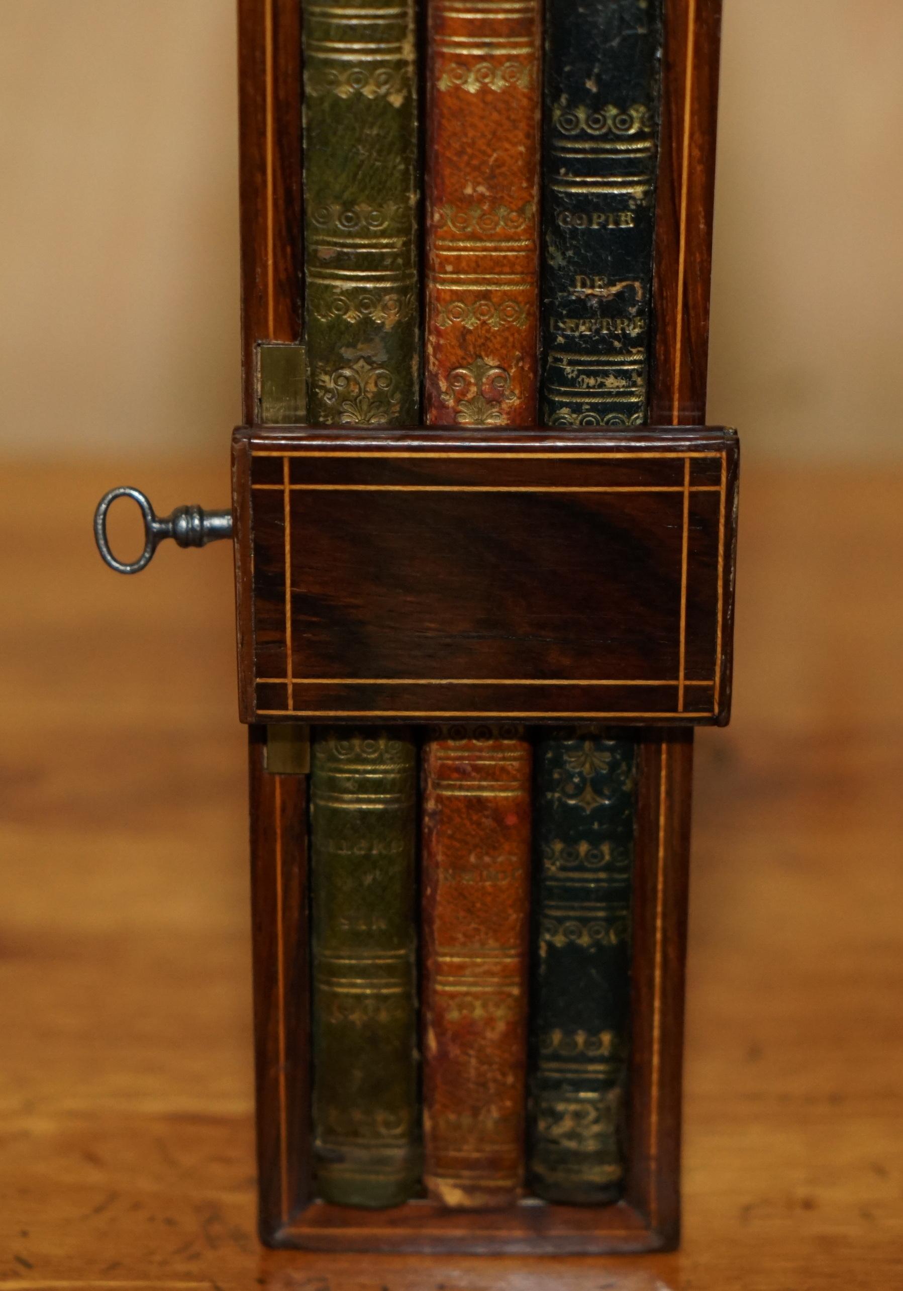 ANTIQUE REGENCY CIRCA 1810 LEGNO DURO MAI USATO CASSAFORTE PER NOTE CON LIBRI ORIGINALI in vendita 4