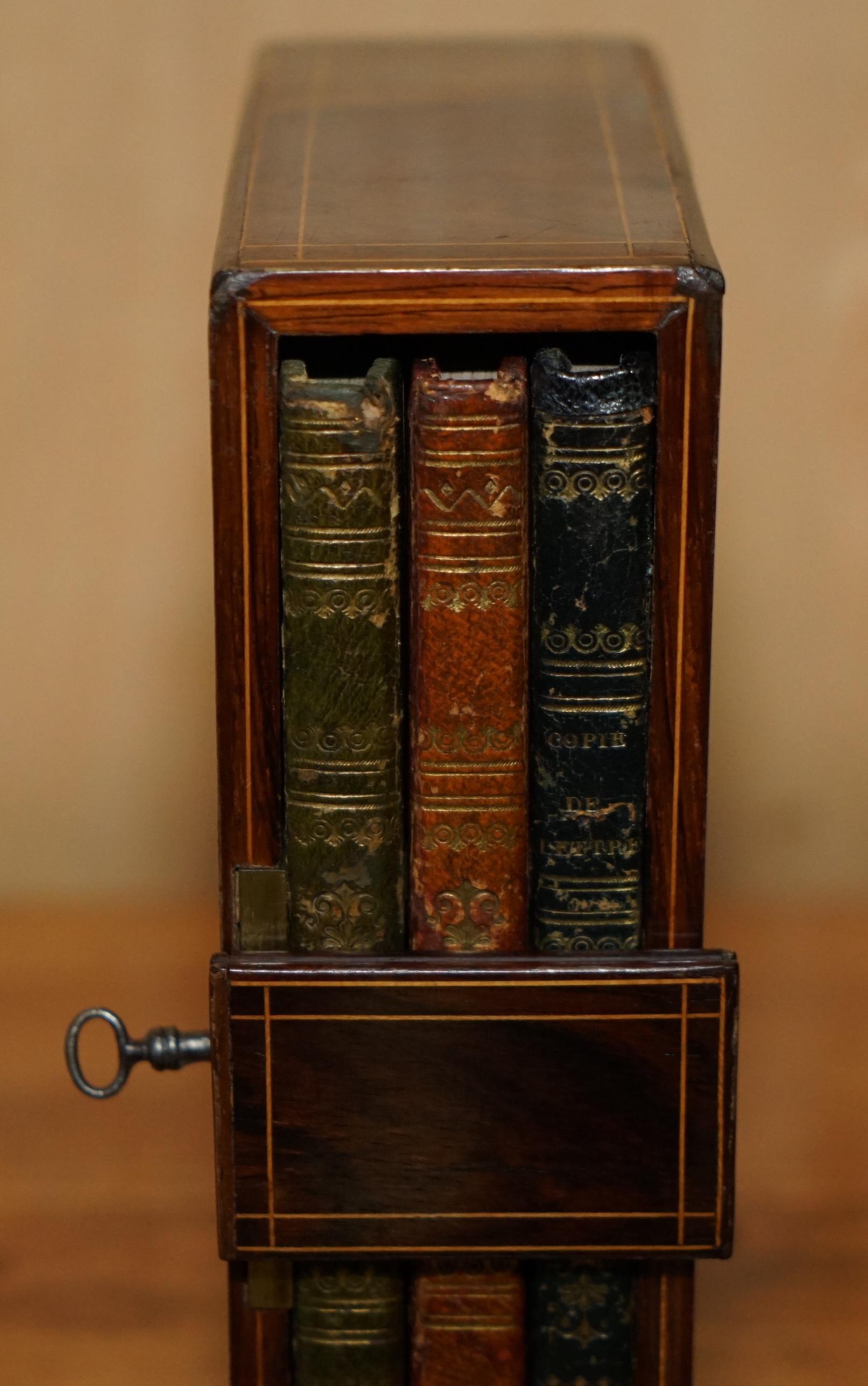 ANTIQUE REGENCY CIRCA 1810 LEGNO DURO MAI USATO CASSAFORTE PER NOTE CON LIBRI ORIGINALI in vendita 5