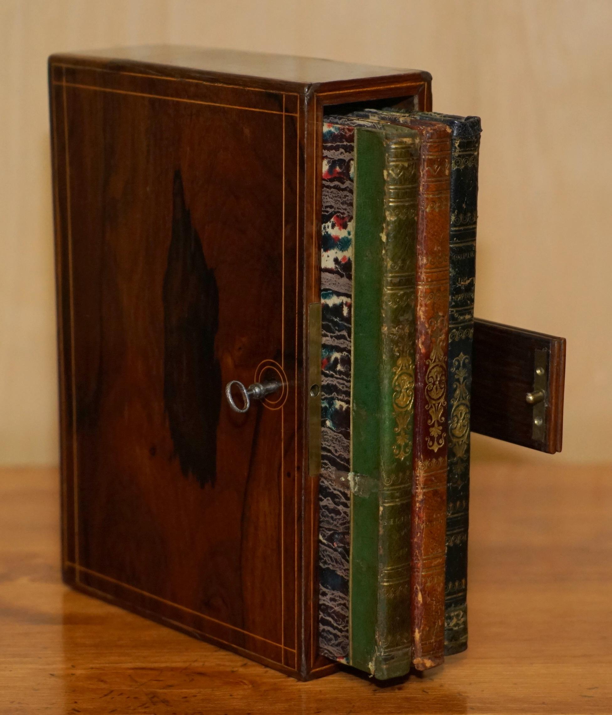 ANTIQUE REGENCY CIRCA 1810 LEGNO DURO MAI USATO CASSAFORTE PER NOTE CON LIBRI ORIGINALI in vendita 7