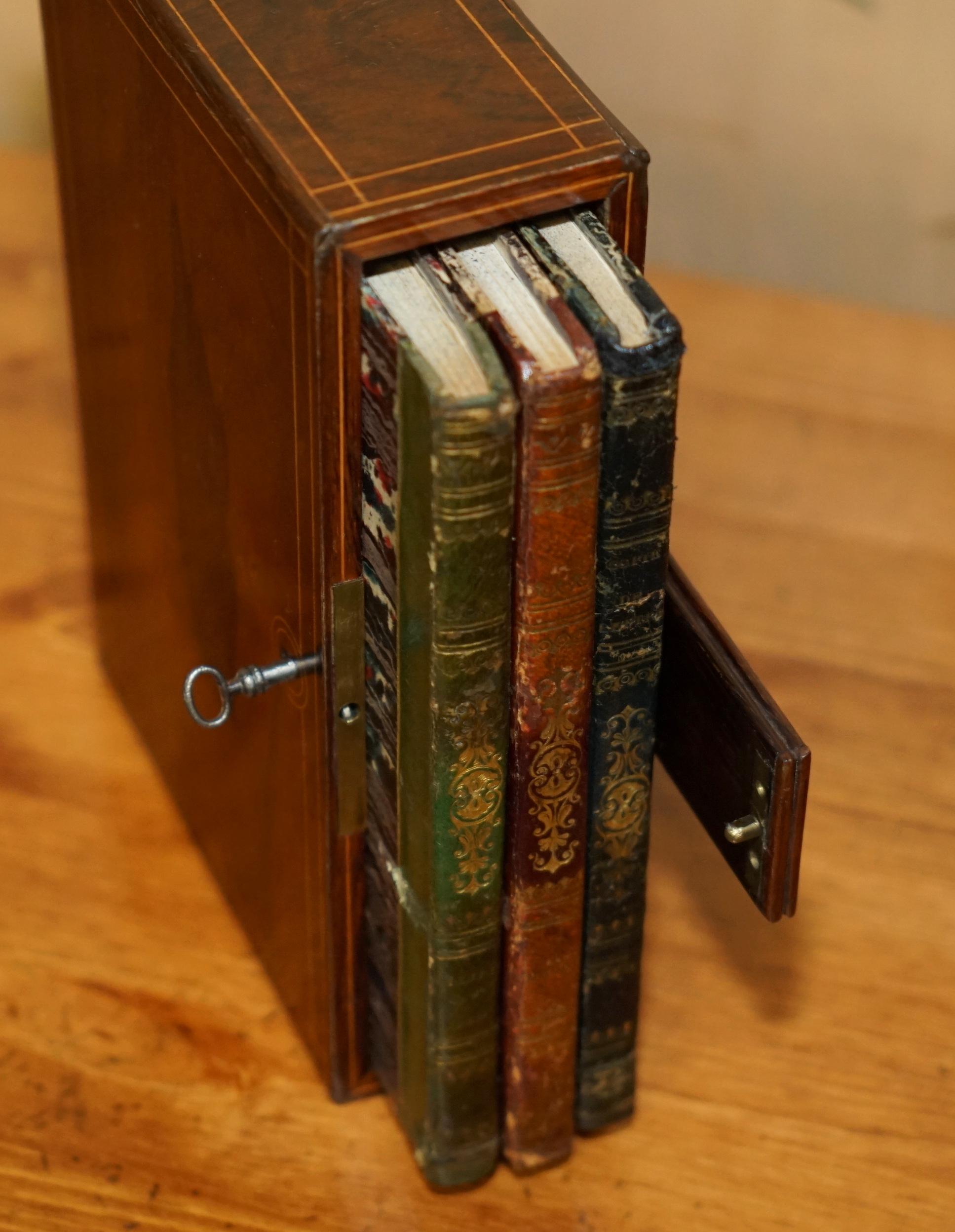 ANTIQUE REGENCY CIRCA 1810 LEGNO DURO MAI USATO CASSAFORTE PER NOTE CON LIBRI ORIGINALI in vendita 8