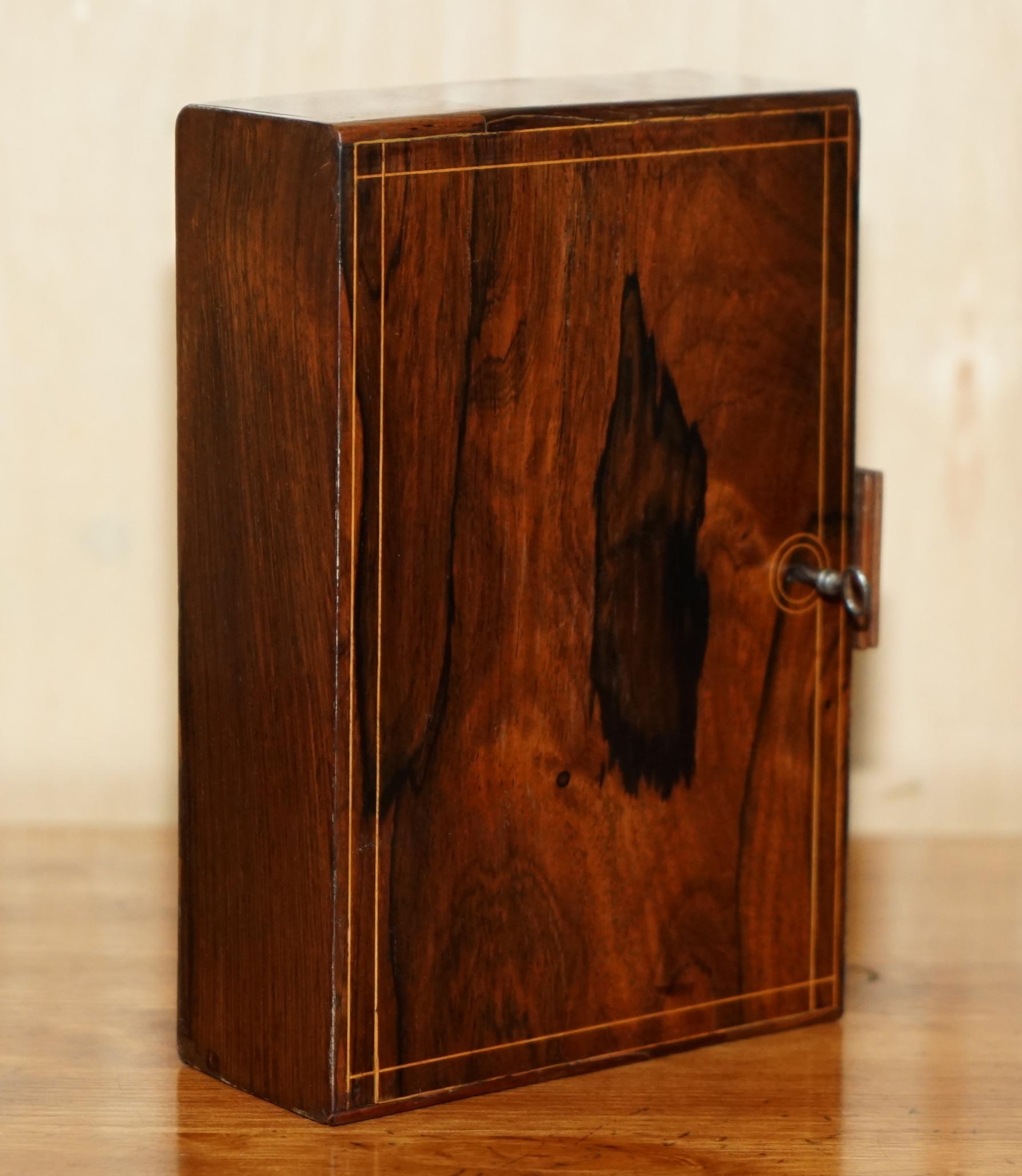 Regency ANTIQUE REGENCY CIRCA 1810 LEGNO DURO MAI USATO CASSAFORTE PER NOTE CON LIBRI ORIGINALI in vendita