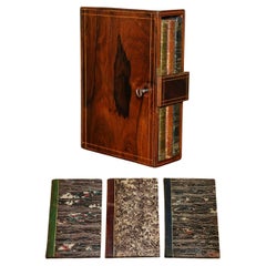 ANTiQUE REGENCY CIRCA 1810 HARDWOOD NEVER USED NOTEPAD SAFE WITH ORIGINAL BOOKS