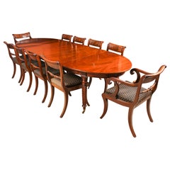 Antique Regency Concertina Action Dining Table & 10 chairs 19th C