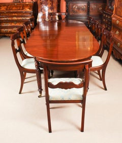 Antique Regency Concertina Action Dining Table 19th C & 10 chairs