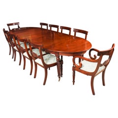 Antique Regency Concertina Action Dining Table 19th C & 10 chairs