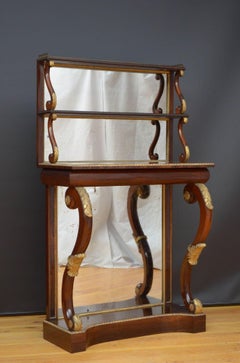 Regency Console Table in Rosewood, Giltwood Accents, England, c1820