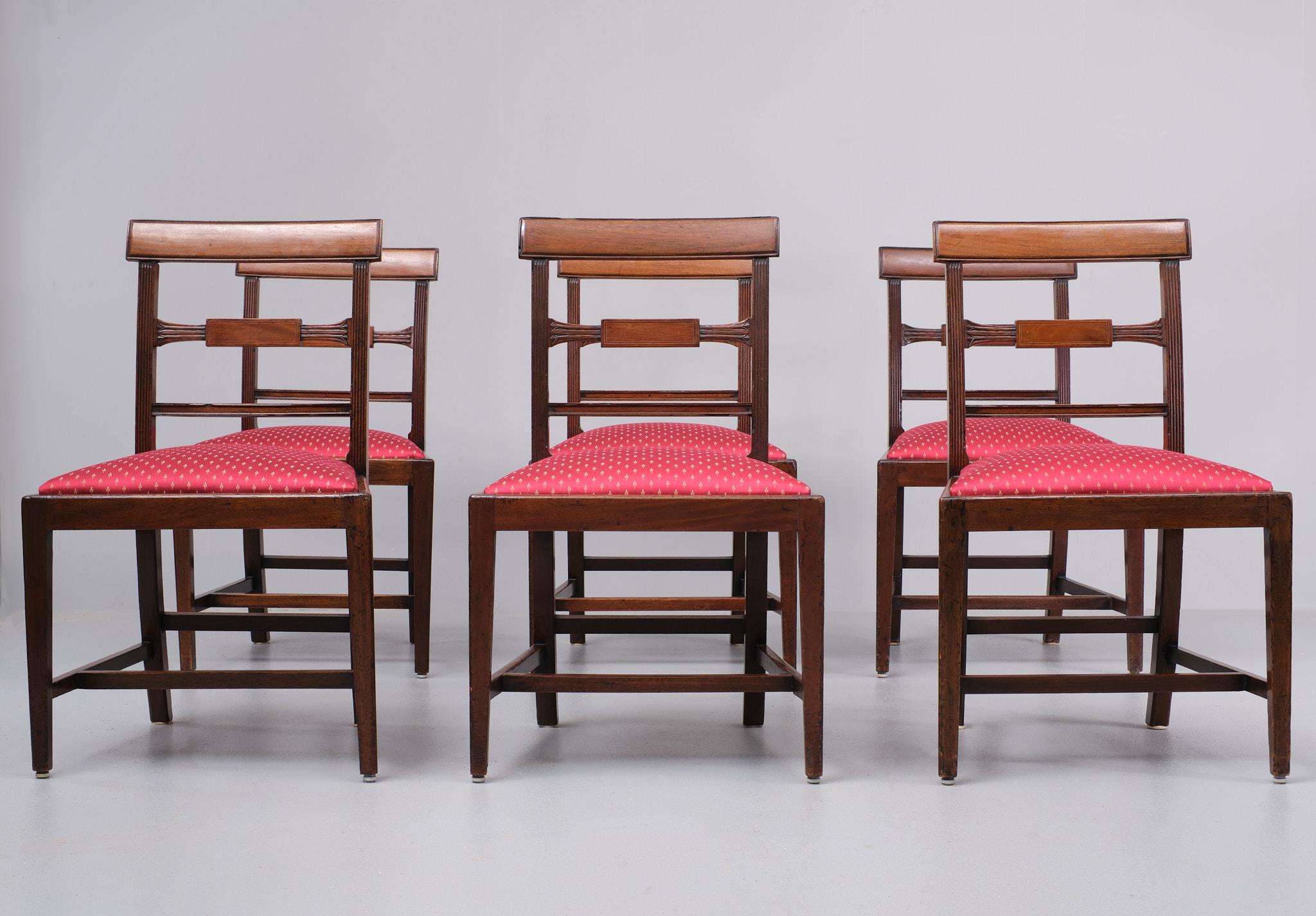 English Antique Regency Dining chairs  1850s England  For Sale