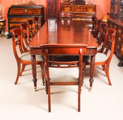 Antique Regency Dining Table Manner of Gillows 19th Century and 10 Chairs