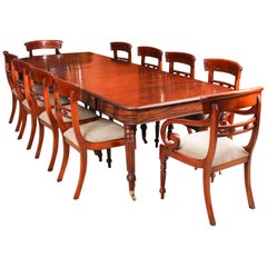 Used Regency Dining Table Manner of Gillows 19th Century and 10 Chairs
