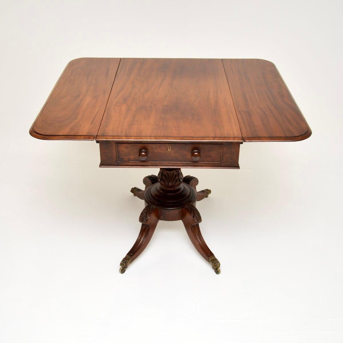 Wood Antique Regency Drop Leaf Table For Sale