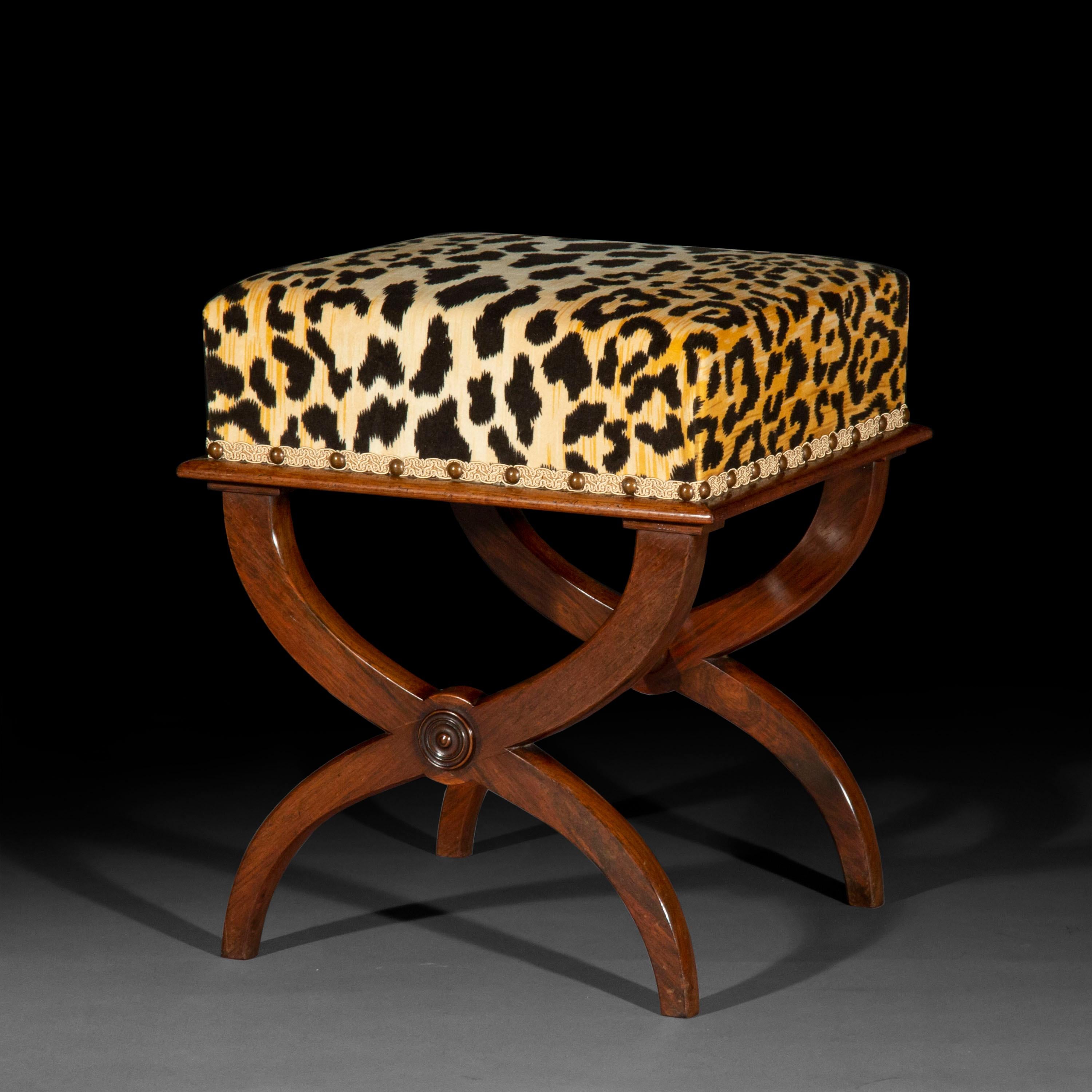 19th Century Antique Regency Empire Curule Stool
