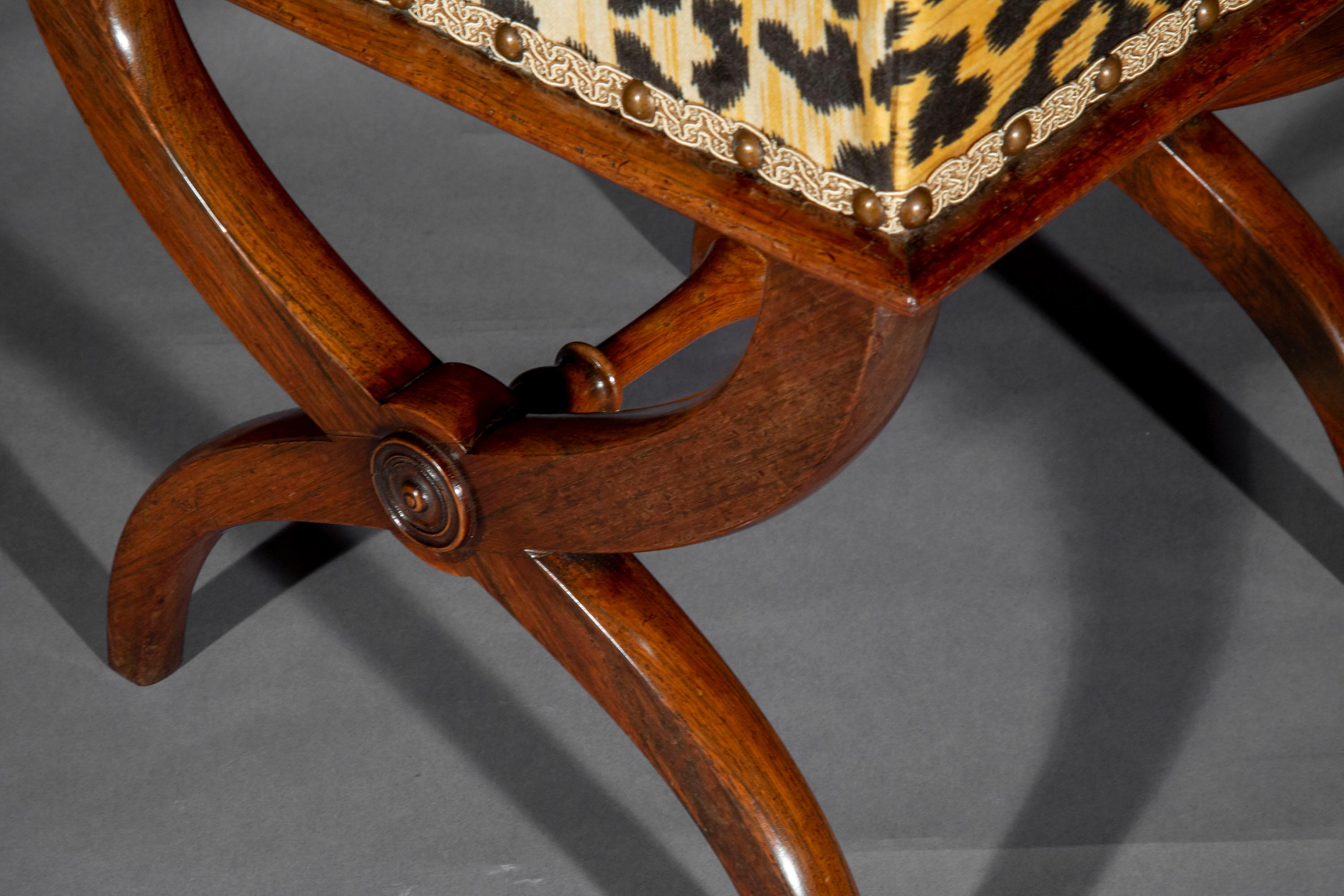 Mahogany Antique Regency Empire Curule Stool