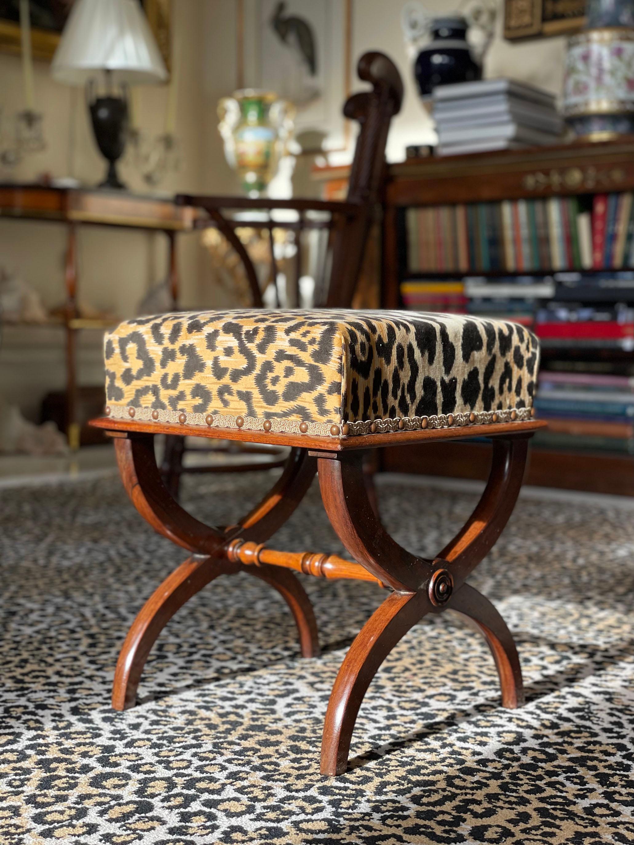 Antique Regency Empire Curule Stool 1