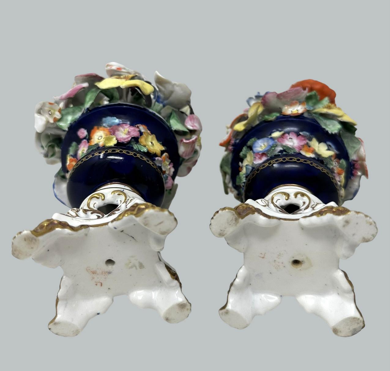 Antique Regency English Crown Derby Porcelain China Pair Urns Vases 1815-1825 For Sale 7