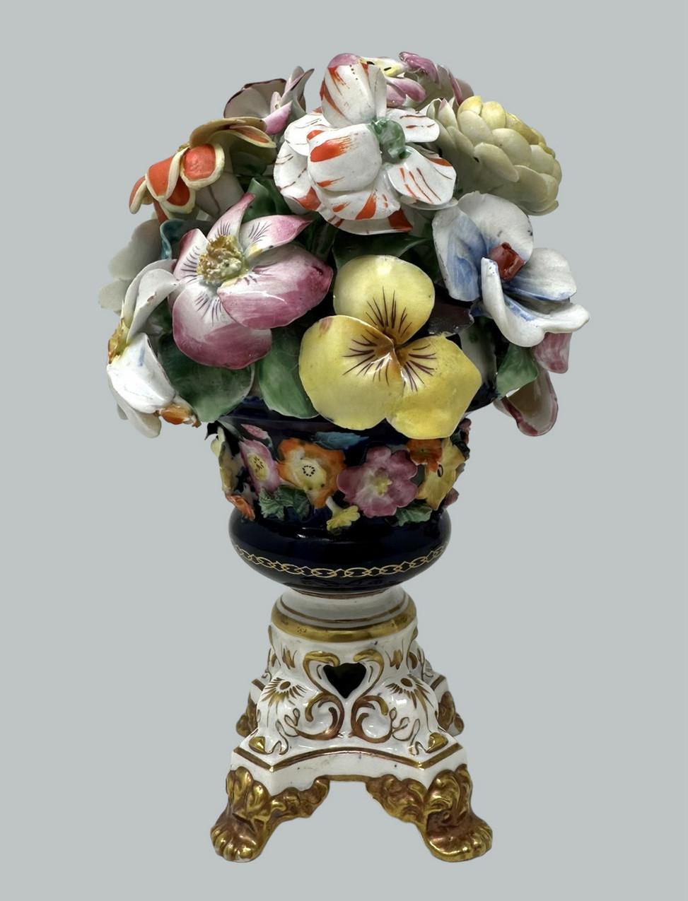 Antique Regency English Crown Derby Porcelain China Pair Urns Vases 1815-1825 For Sale 1