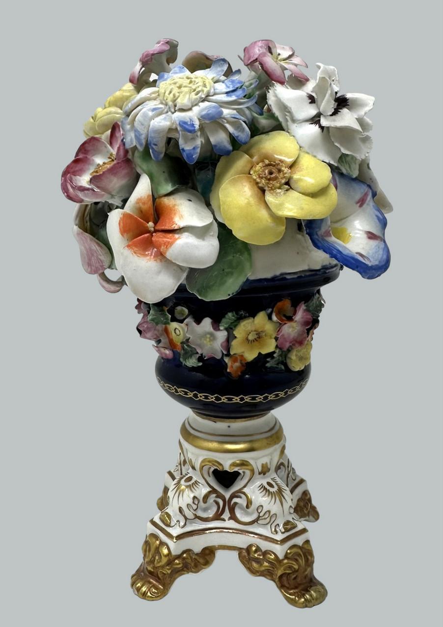 Antique Regency English Crown Derby Porcelain China Pair Urns Vases 1815-1825 For Sale 2