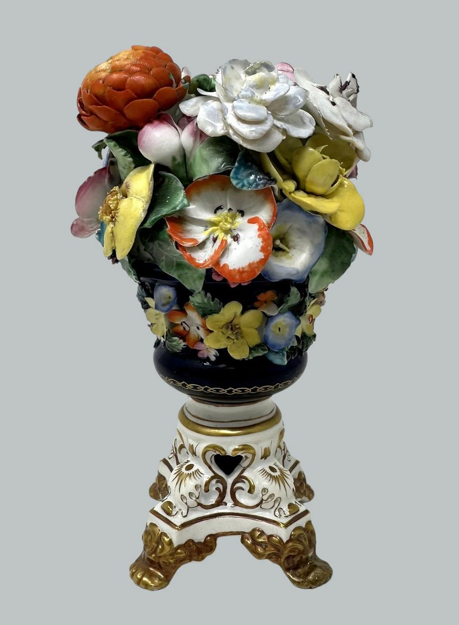 Antique Regency English Crown Derby Porcelain China Pair Urns Vases 1815-1825 For Sale 3
