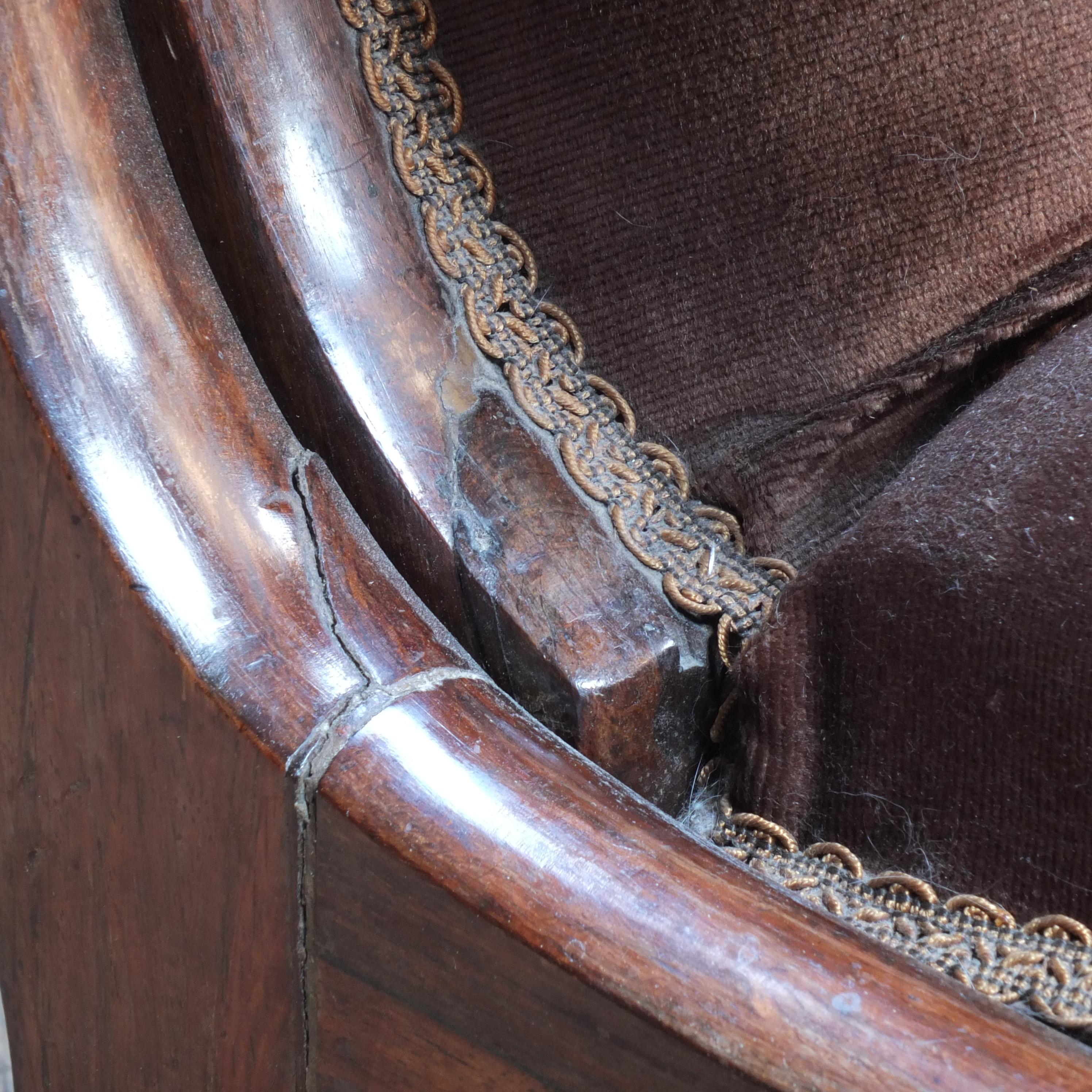 Antique Regency English William IV Rosewood Reclining Armchair 1