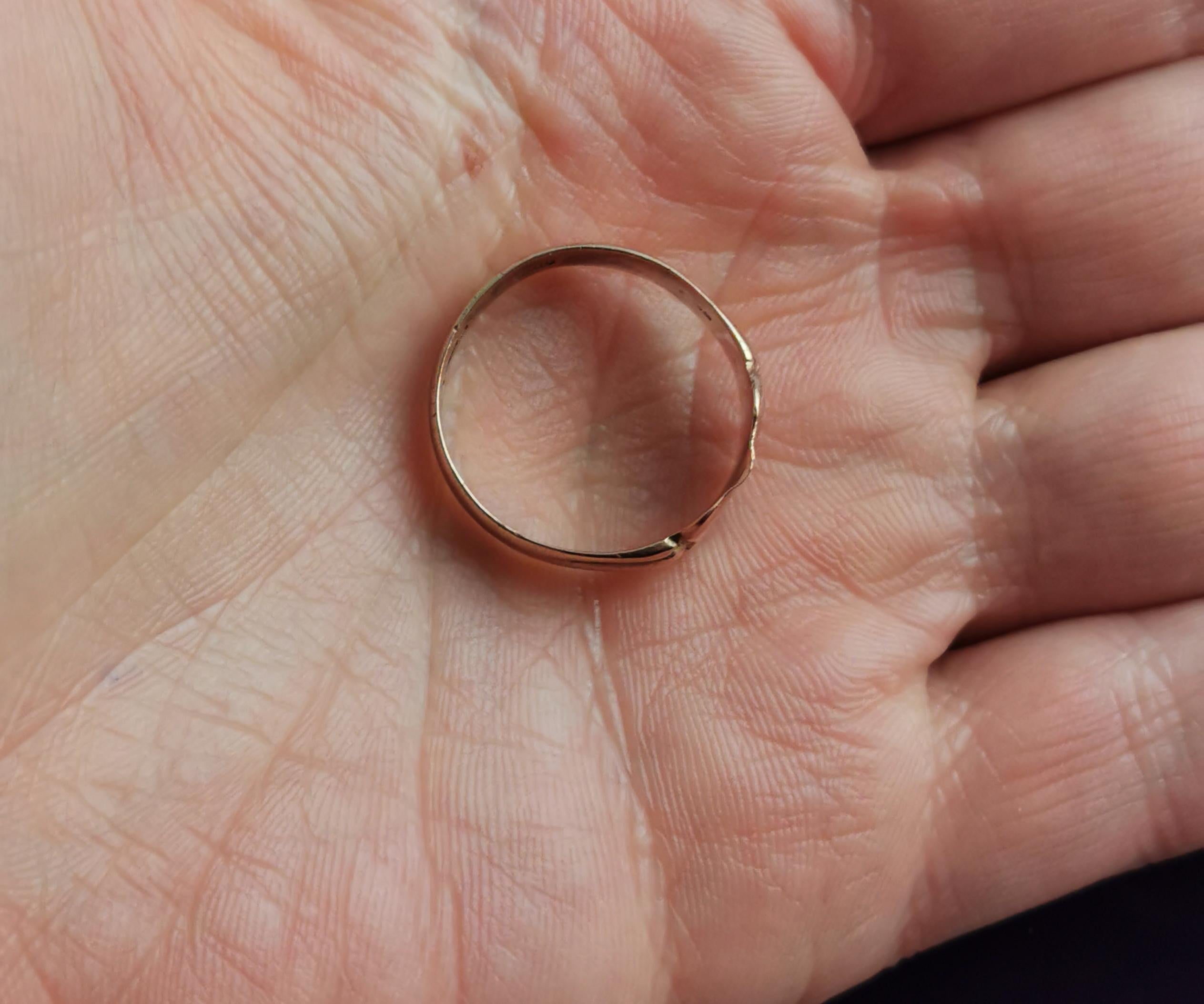 Antiker antiker Siegelring aus der Regency-Ära, monogrammiert, 9 Karat Roségold 7