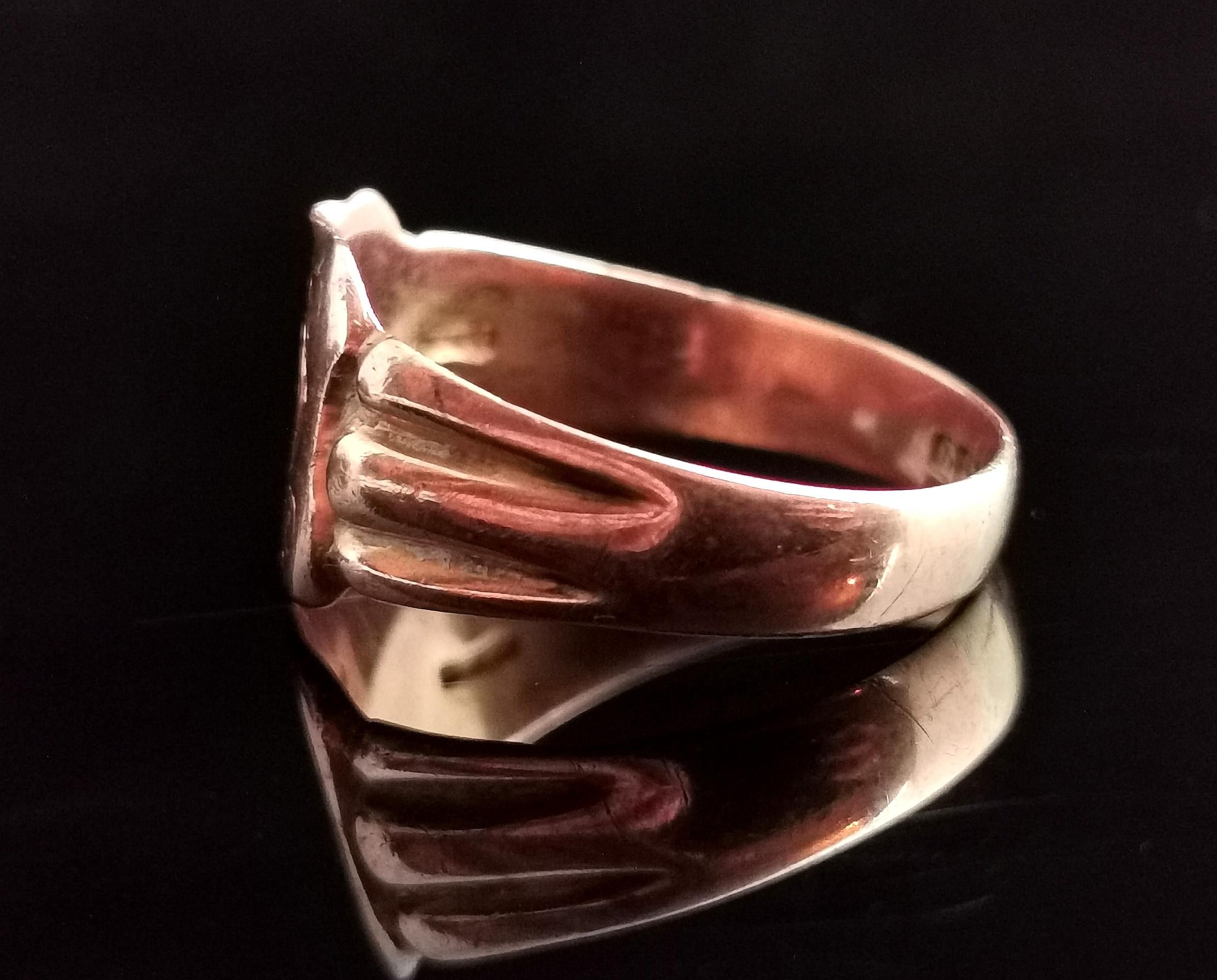 Antiker antiker Siegelring aus der Regency-Ära, monogrammiert, 9 Karat Roségold 9