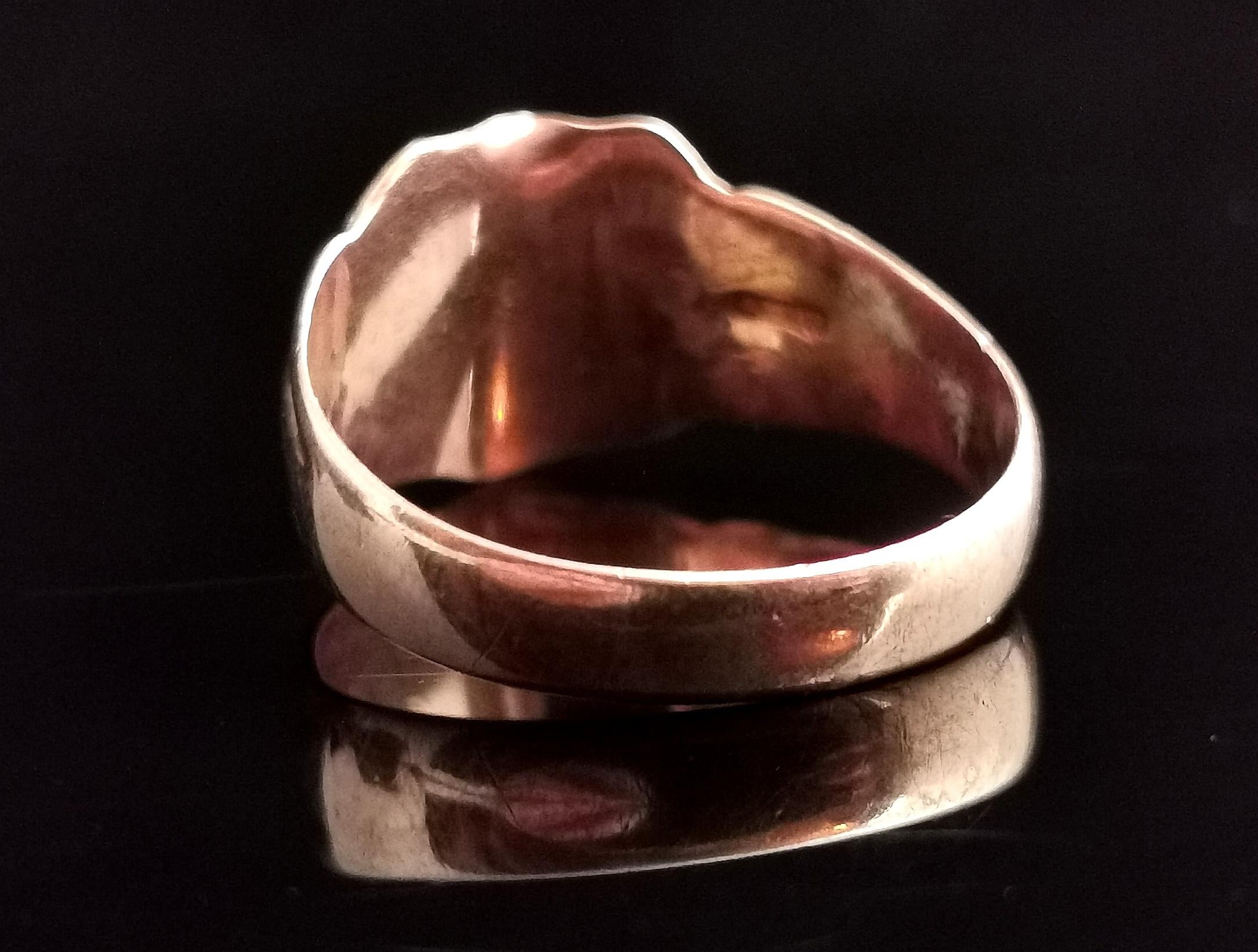 Antiker antiker Siegelring aus der Regency-Ära, monogrammiert, 9 Karat Roségold 10