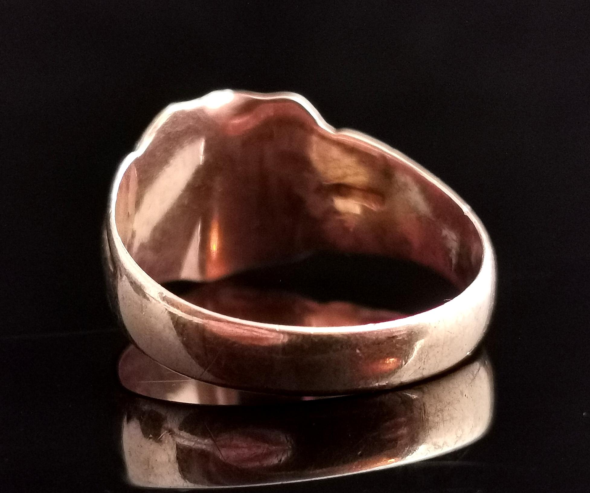 Antiker antiker Siegelring aus der Regency-Ära, monogrammiert, 9 Karat Roségold 3