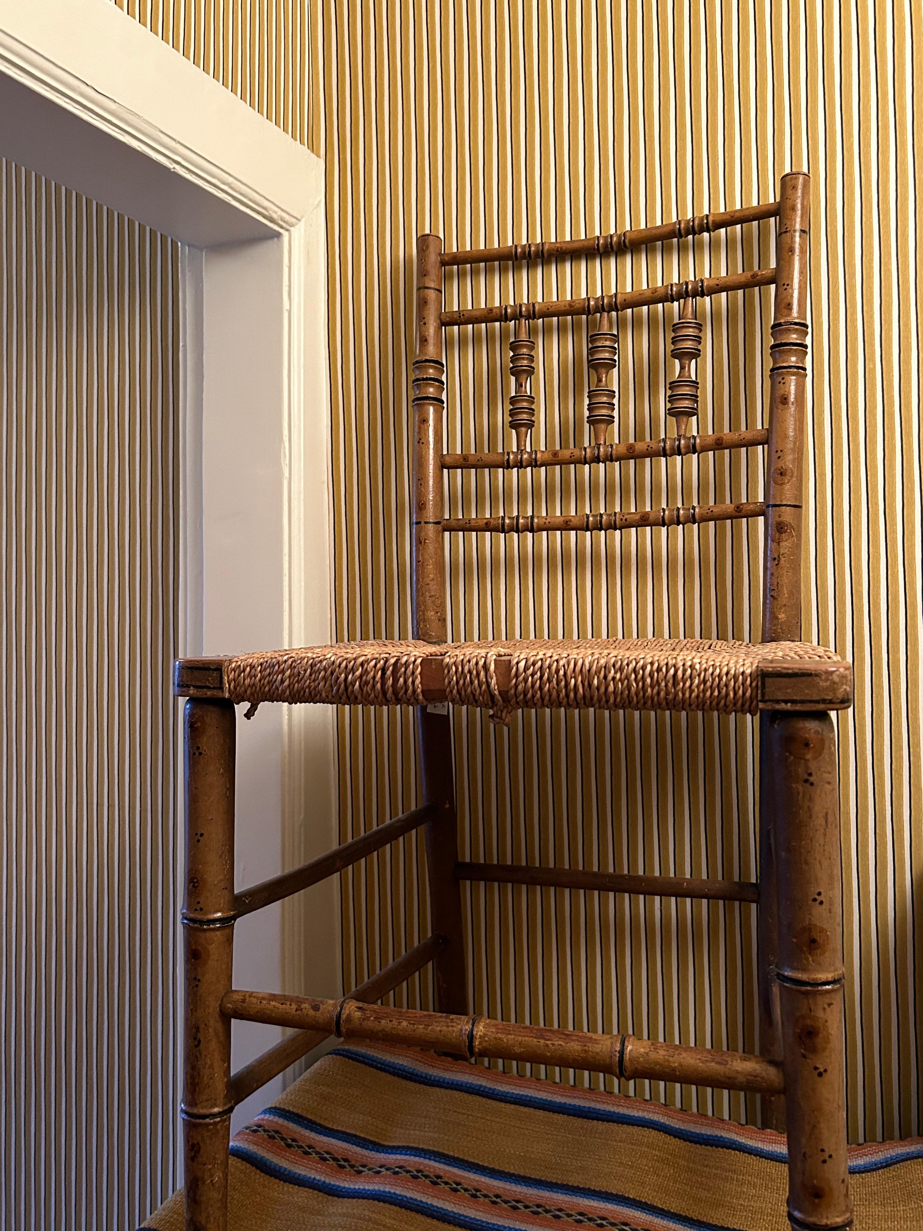 Chaises d'appoint Regency anciennes en faux bambou, lot de 4, Angleterre, début du 19ème siècle en vente 5