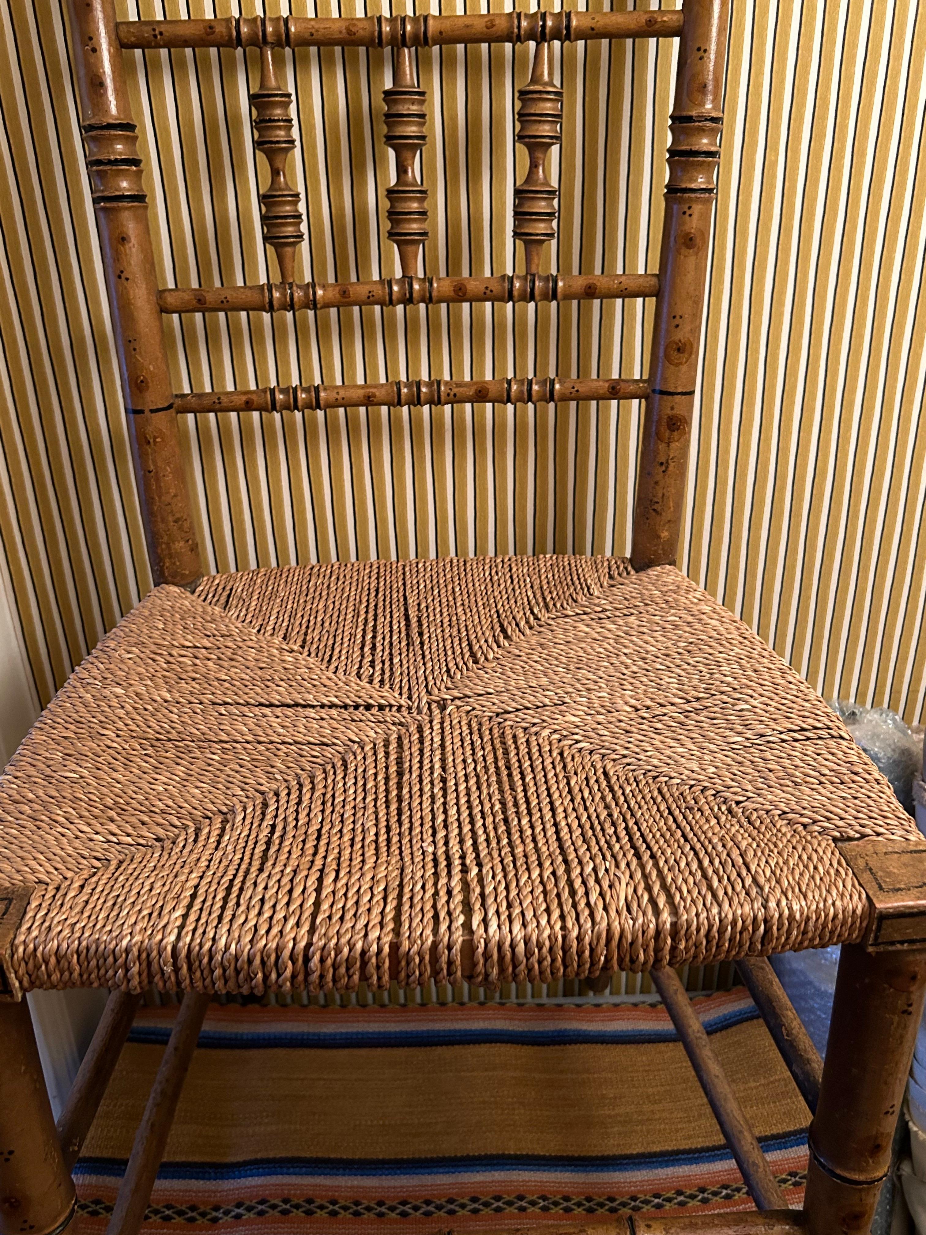 Chaises d'appoint Regency anciennes en faux bambou, lot de 4, Angleterre, début du 19ème siècle en vente 1