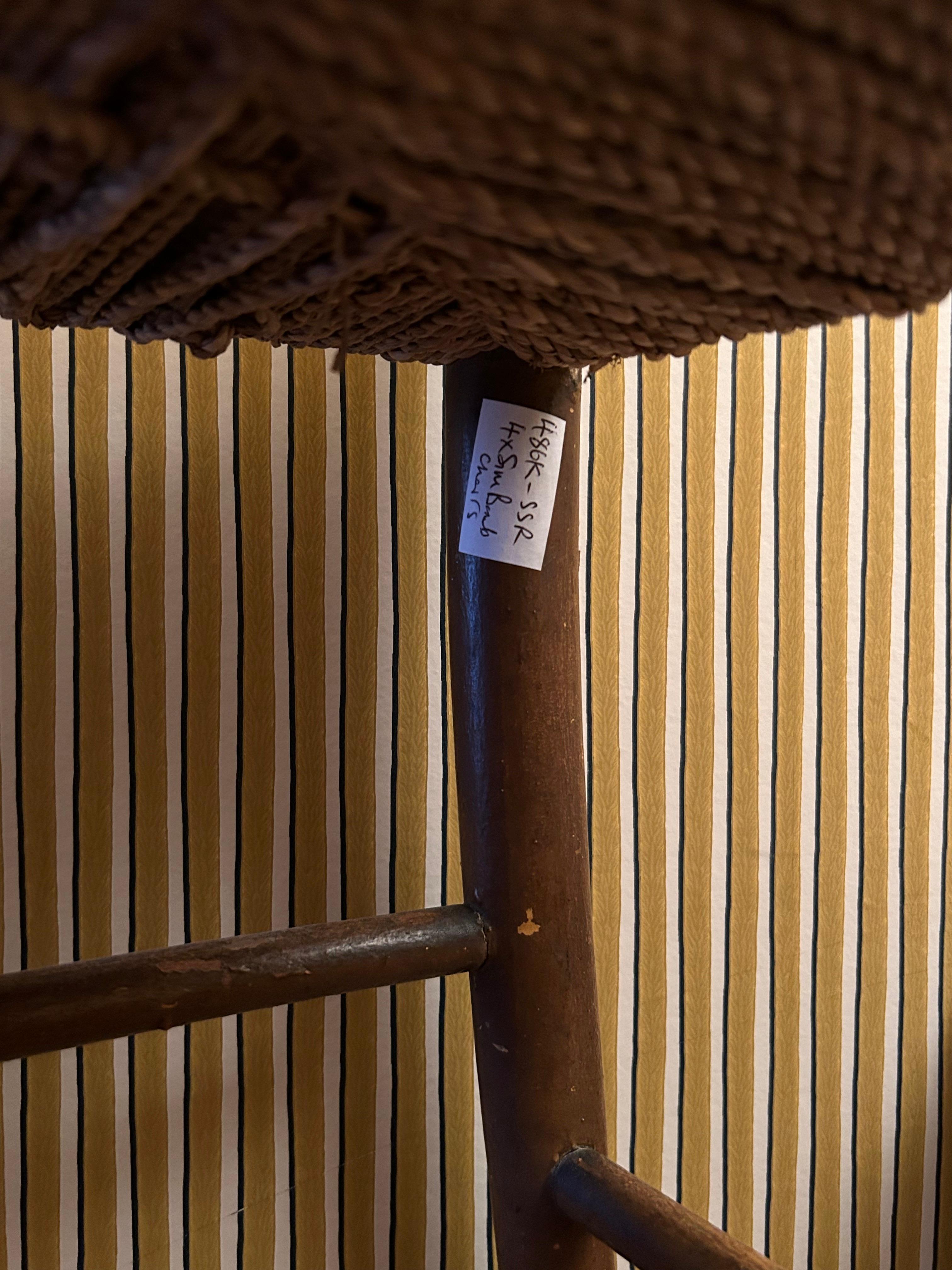 Chaises d'appoint Regency anciennes en faux bambou, lot de 4, Angleterre, début du 19ème siècle en vente 2
