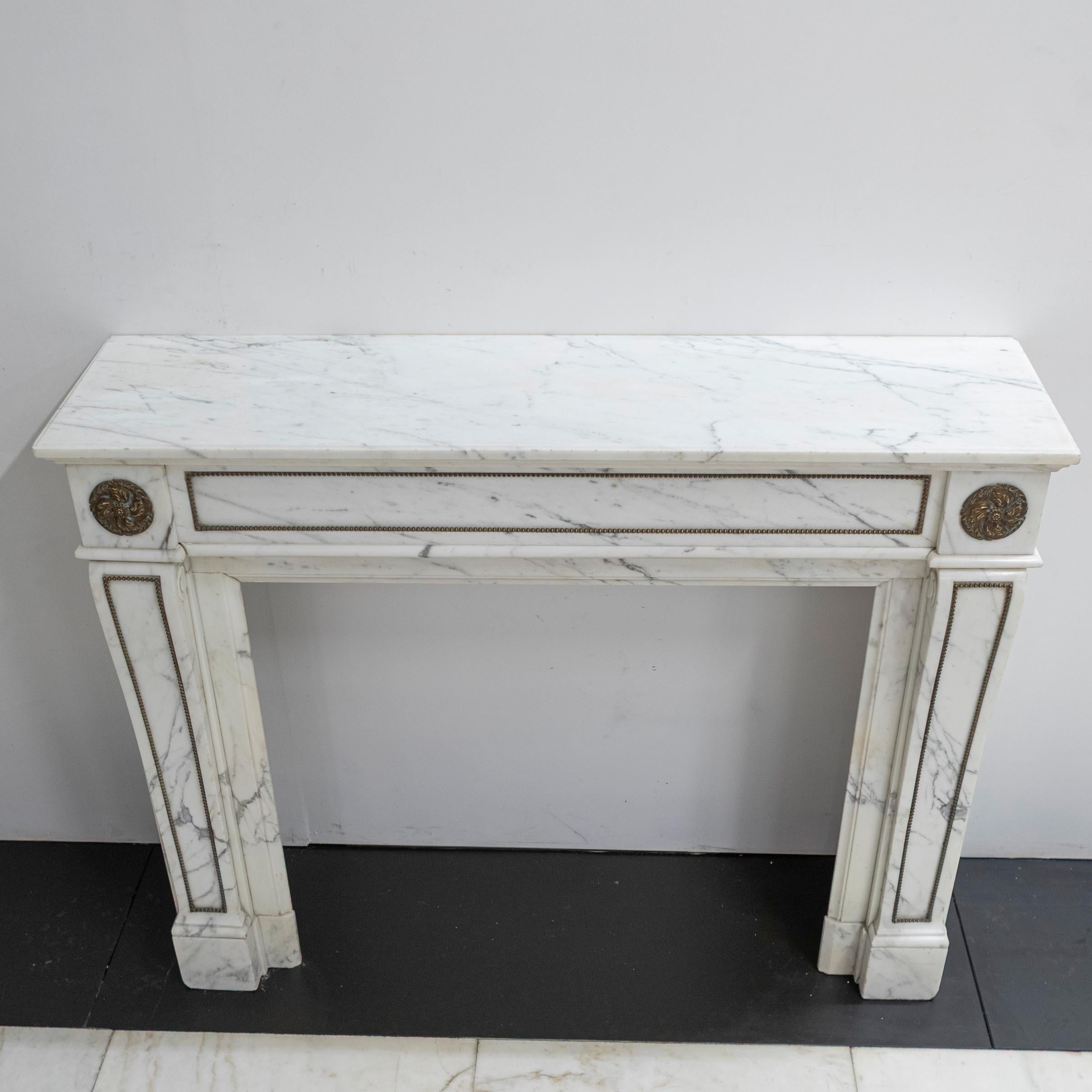 Antique Regency Fireplace Surround with Brass Details For Sale 9