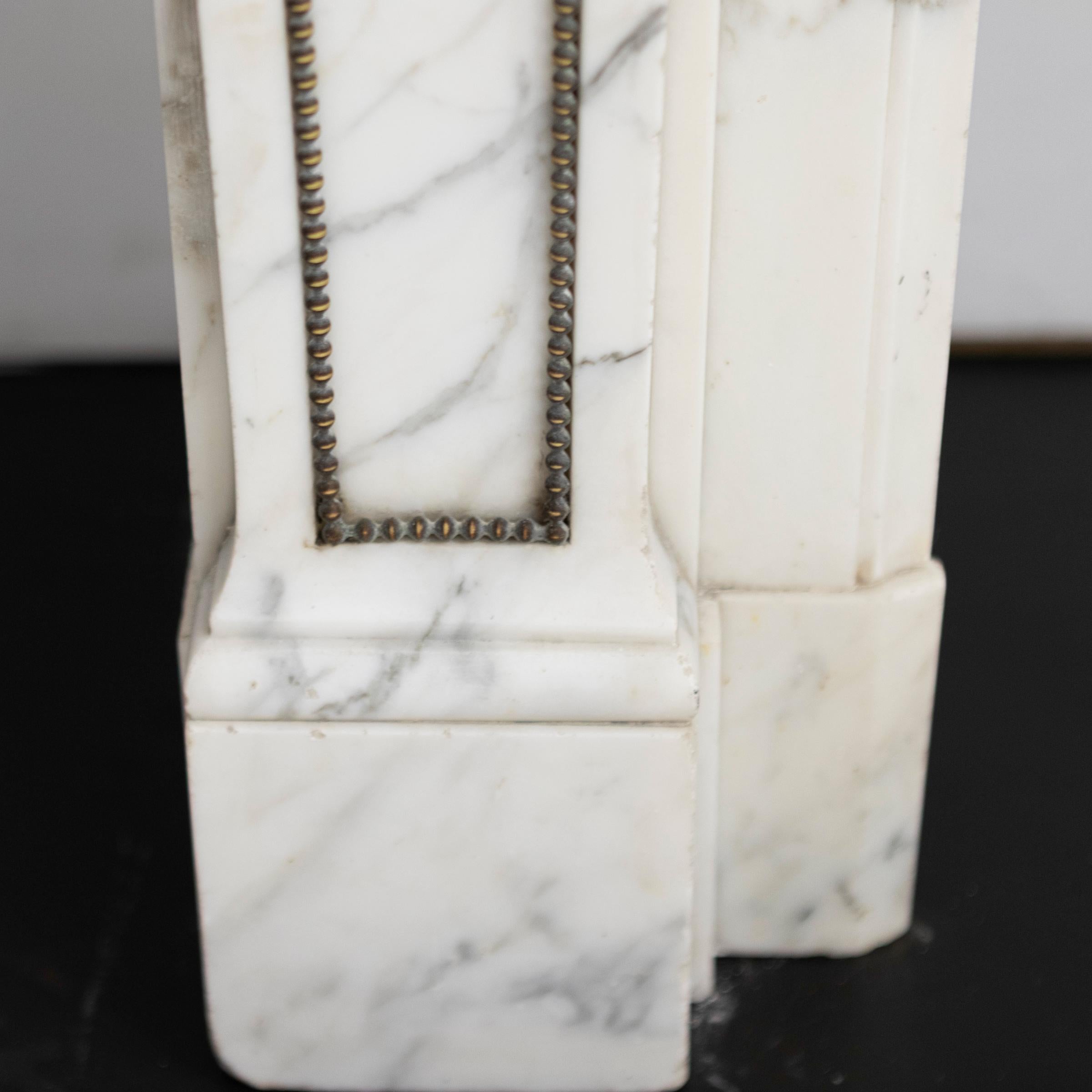 Antique Regency Fireplace Surround with Brass Details In Good Condition For Sale In Ware, GB