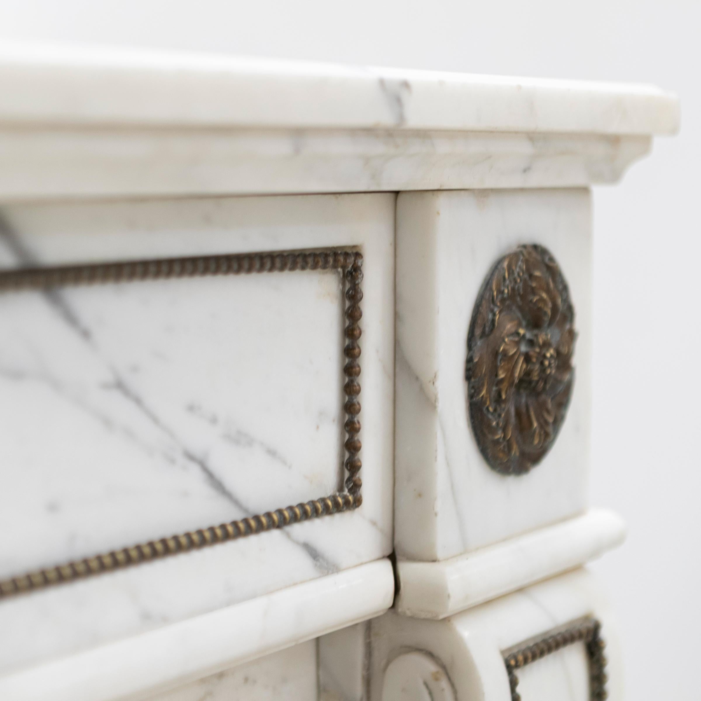 19th Century Antique Regency Fireplace Surround with Brass Details For Sale