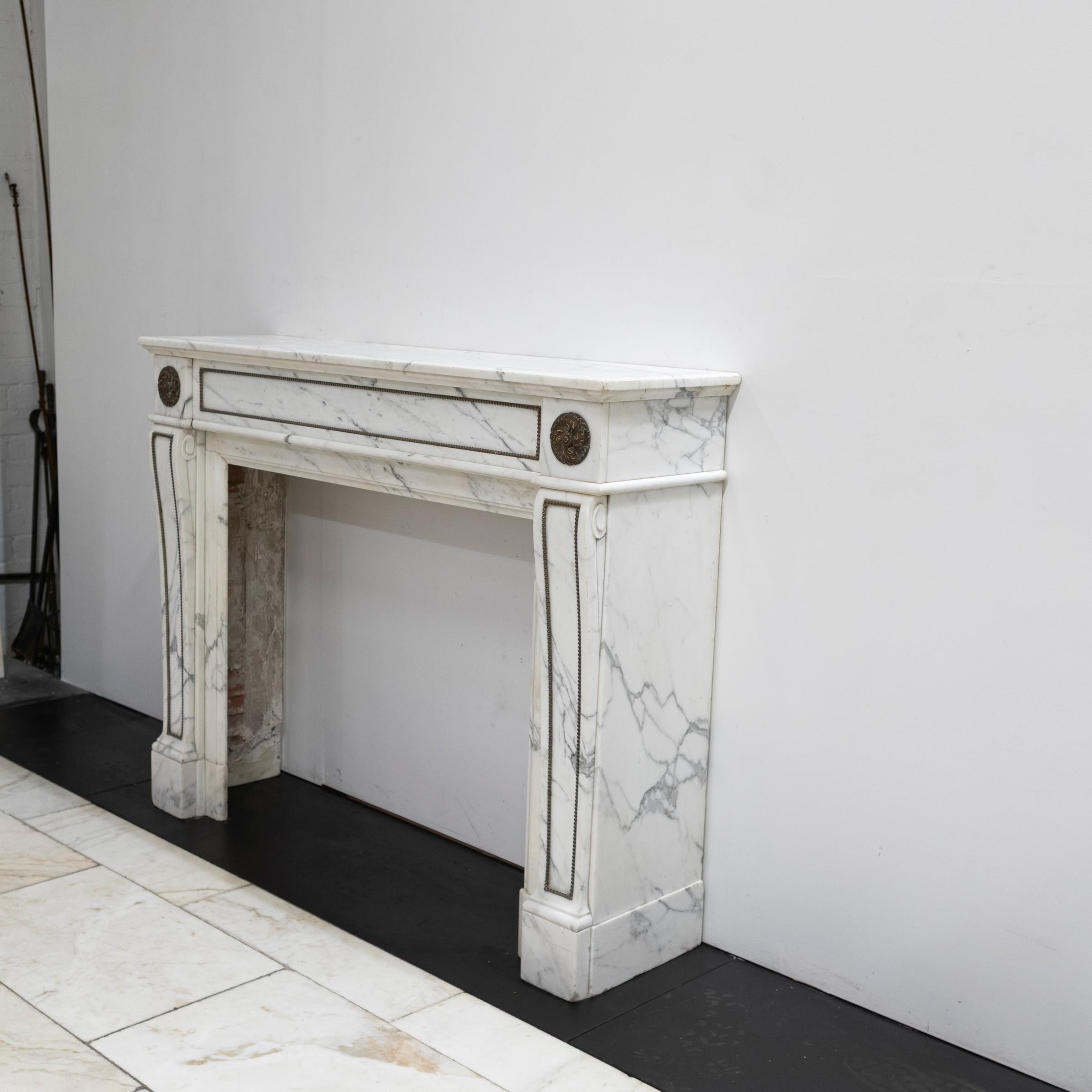 Antique Regency Fireplace Surround with Brass Details For Sale 2