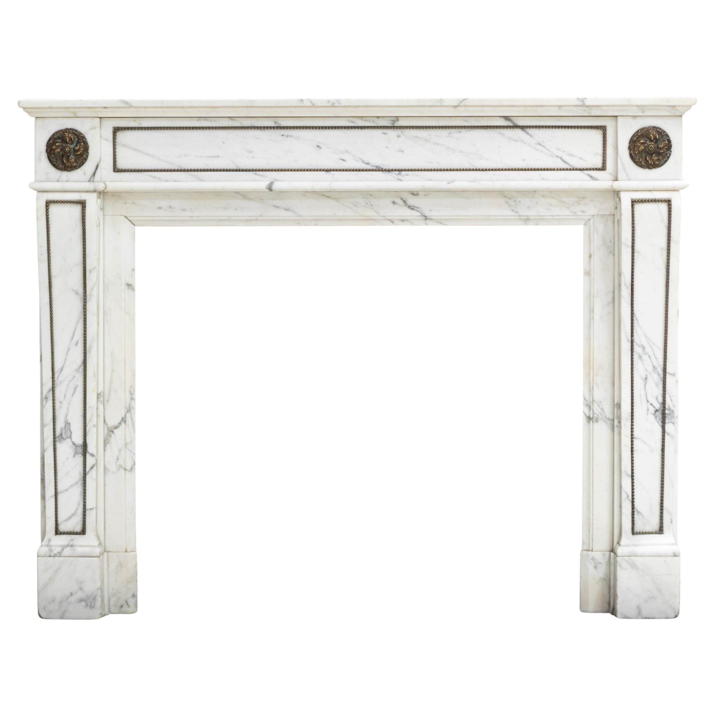 Antique Regency Fireplace Surround with Brass Details