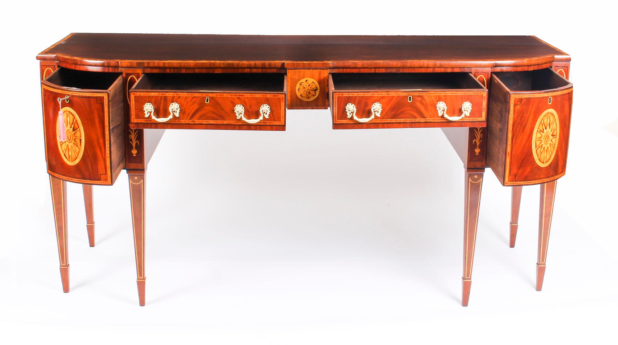 Antique Regency Flame Mahogany and Satinwood Inlaid Sideboard, 19th Century 3