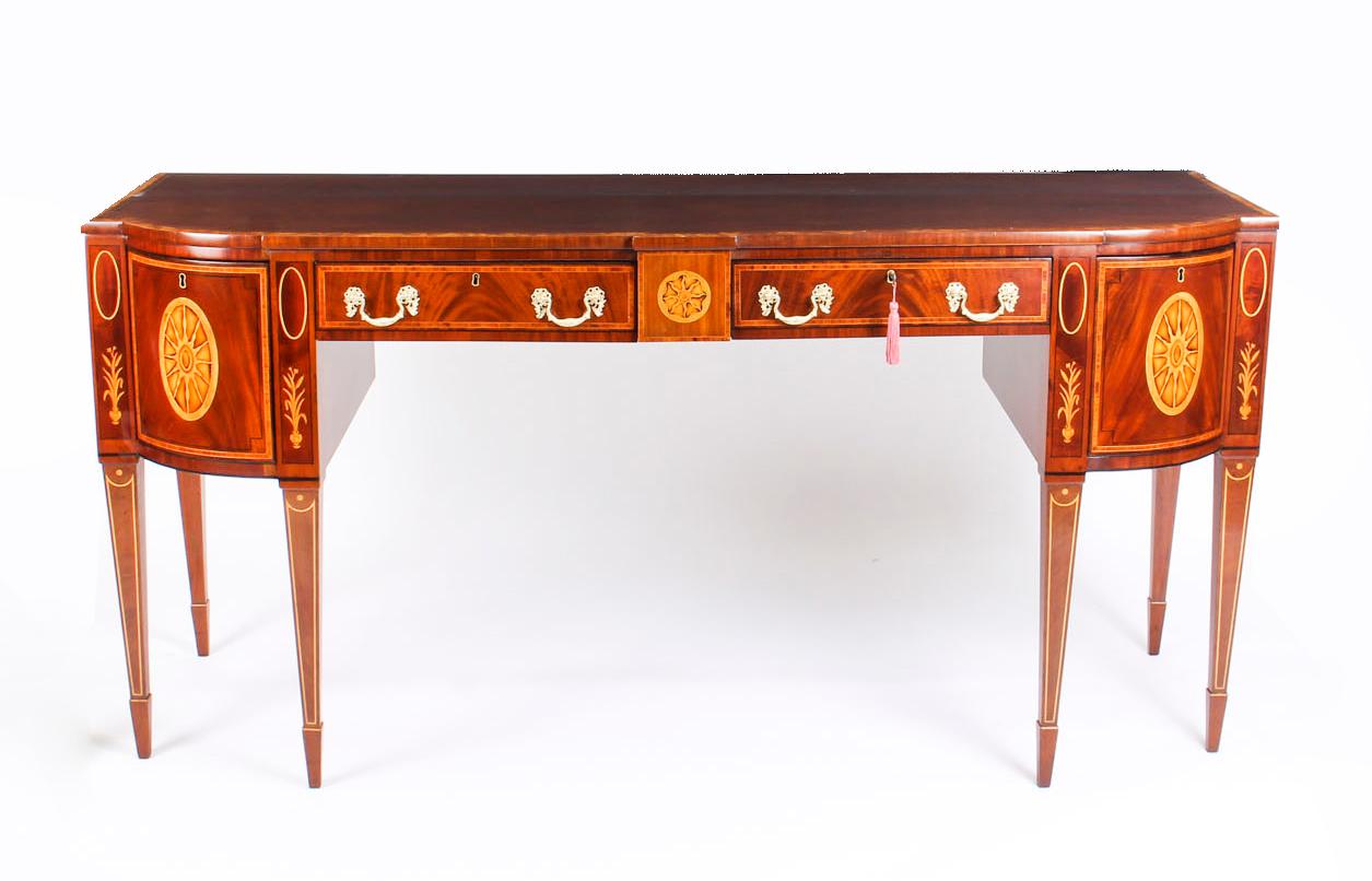 Antique Regency Flame Mahogany and Satinwood Inlaid Sideboard, 19th Century 9