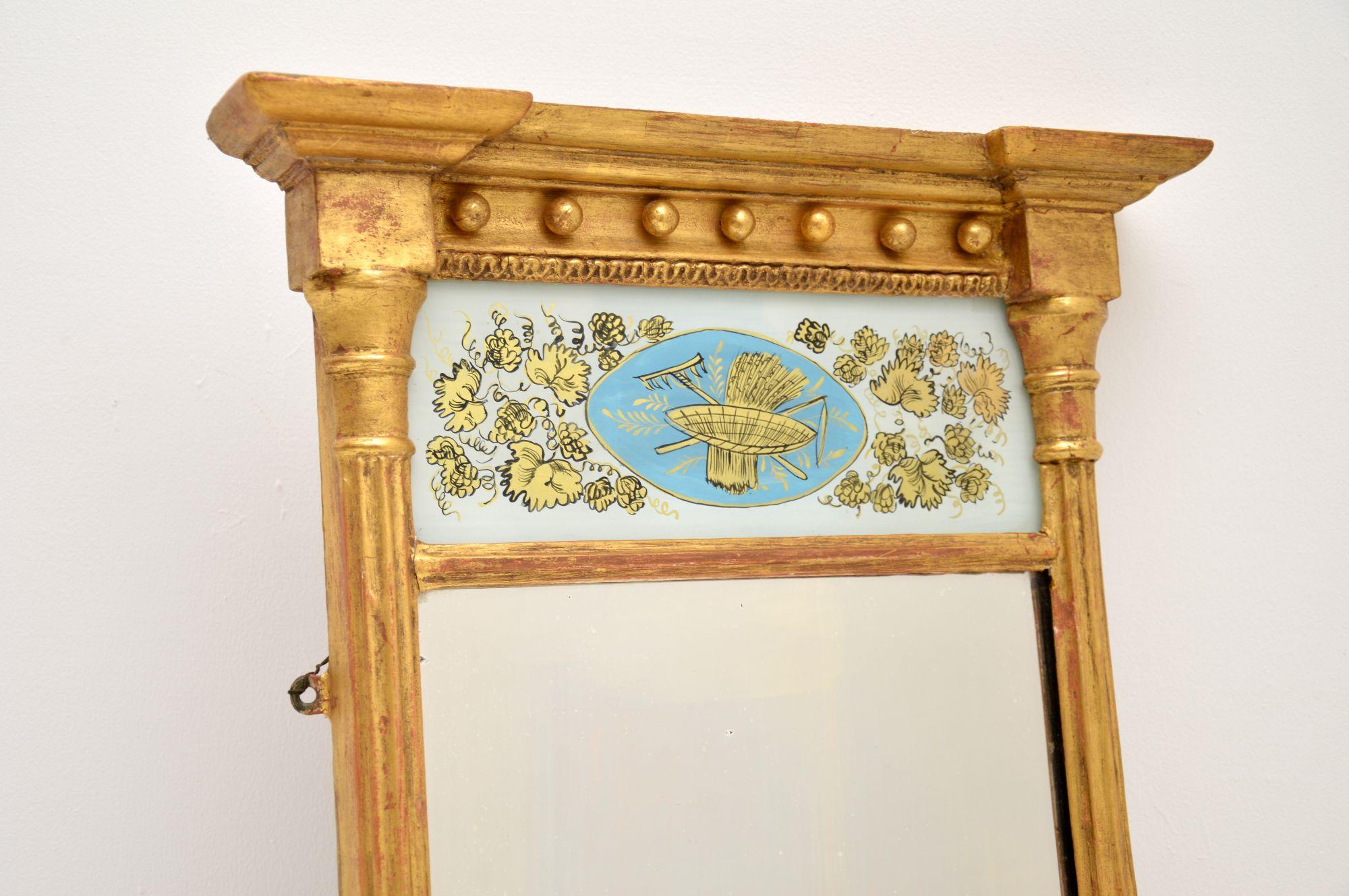 British Antique Regency Gilt Wood Mirror For Sale