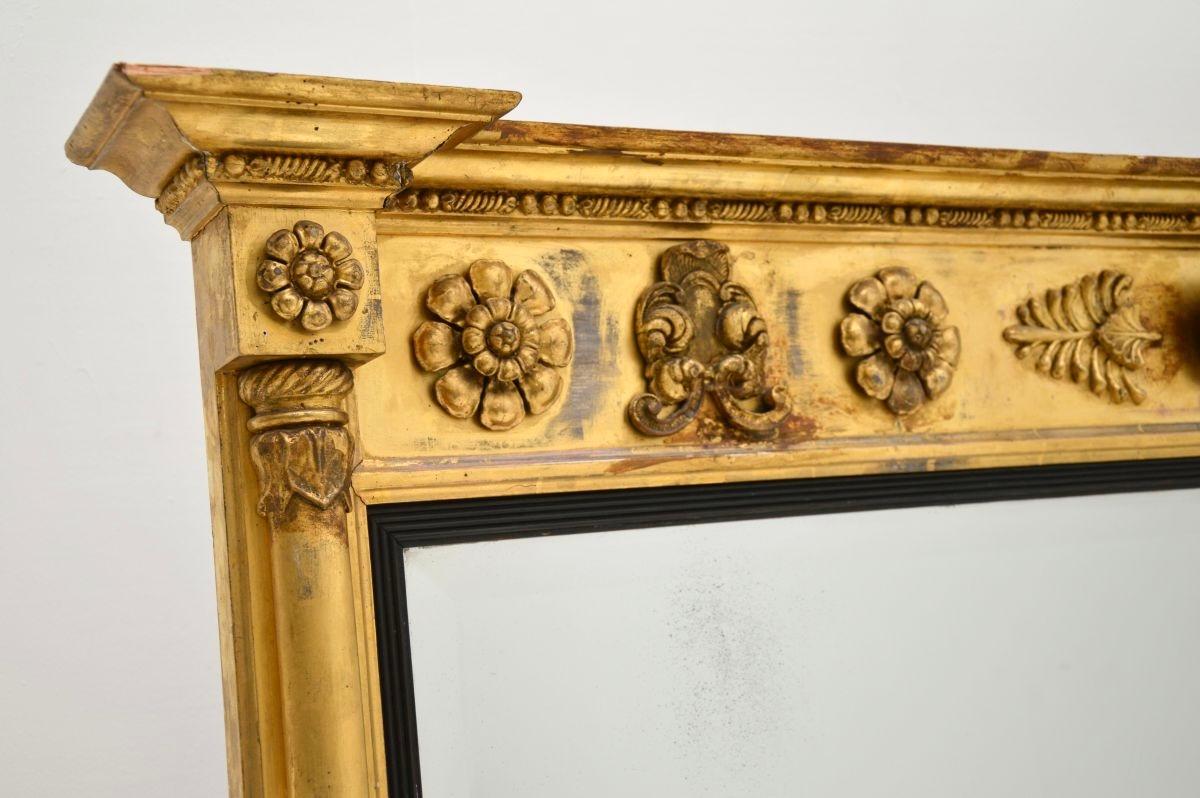 Antike Regency vergoldetes Holz über Mantel-Spiegel (Britisch) im Angebot