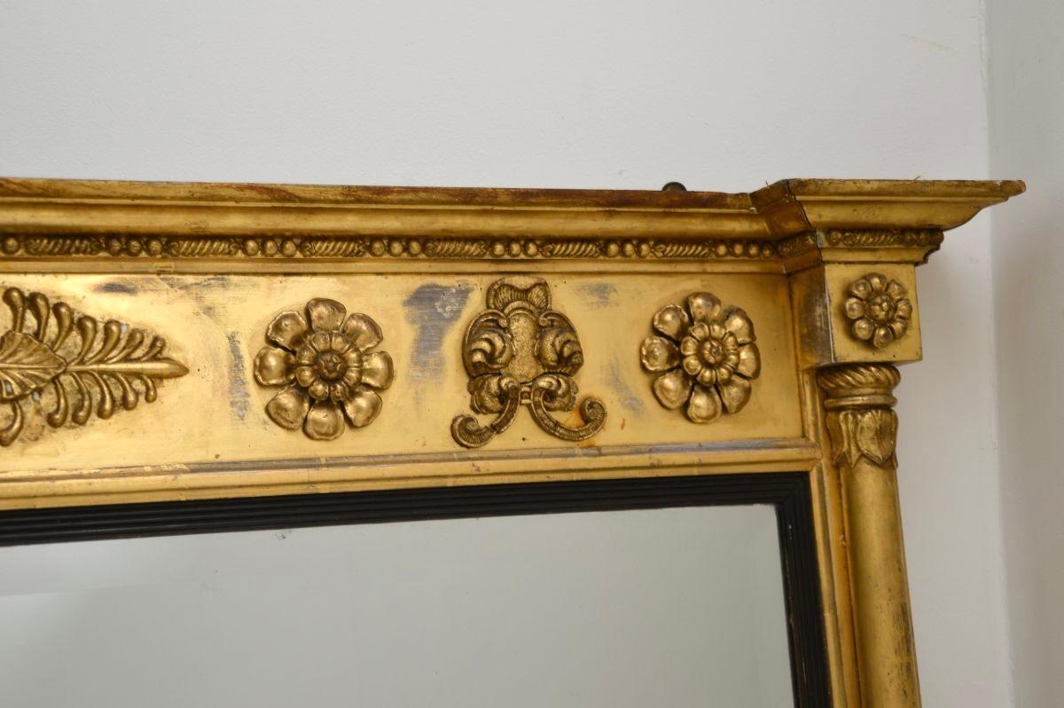 Antike Regency vergoldetes Holz über Mantel-Spiegel (Mittleres 19. Jahrhundert) im Angebot