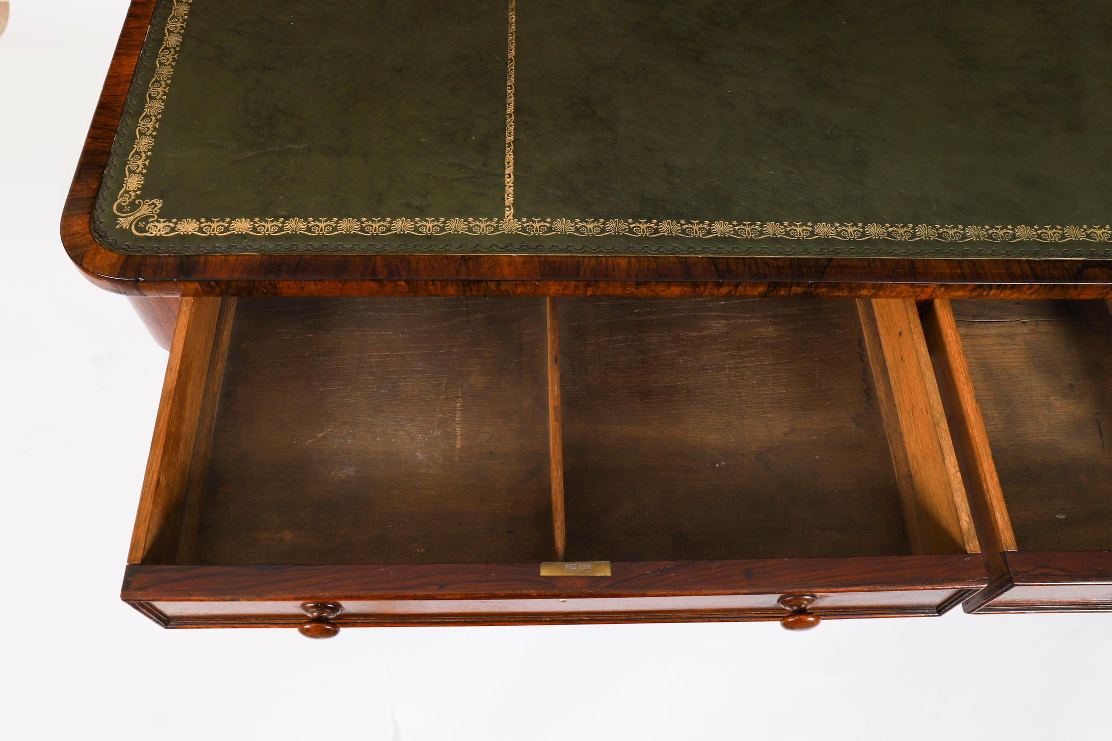 Antique Regency Gonçalo Alves Library Writing Table Desk 19th Century For Sale 7