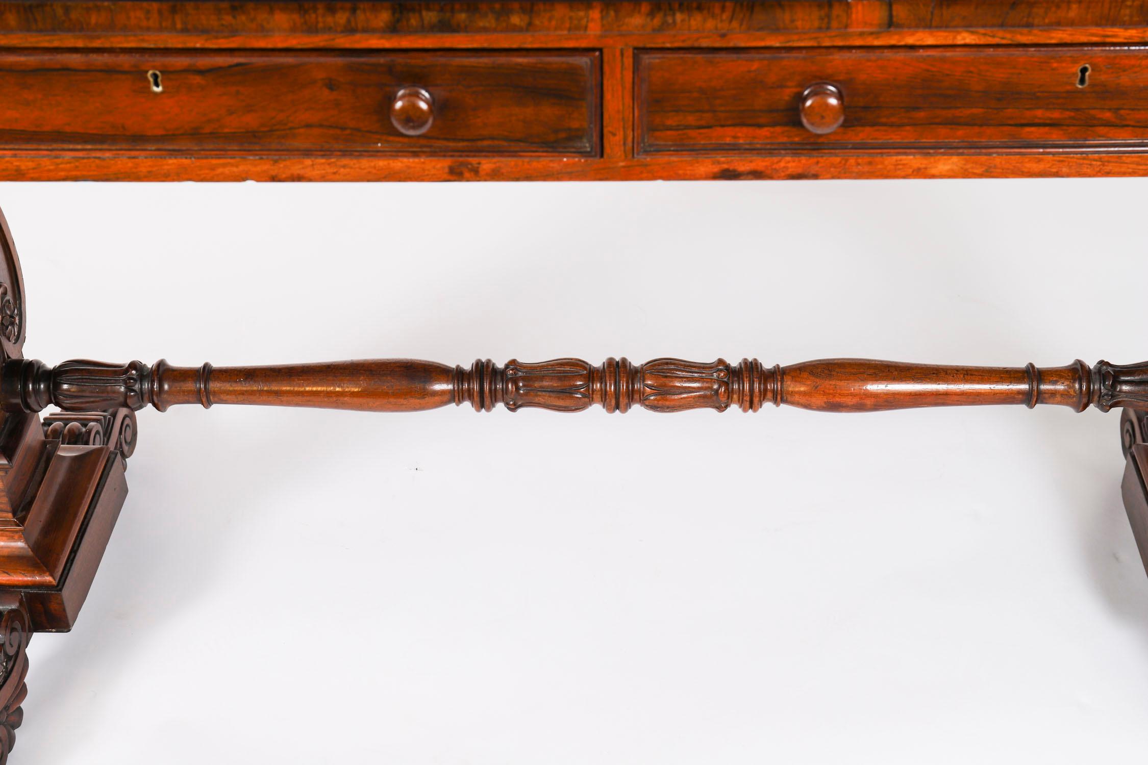 Antique Regency Gonçalo Alves Library Writing Table Desk 19th Century For Sale 8