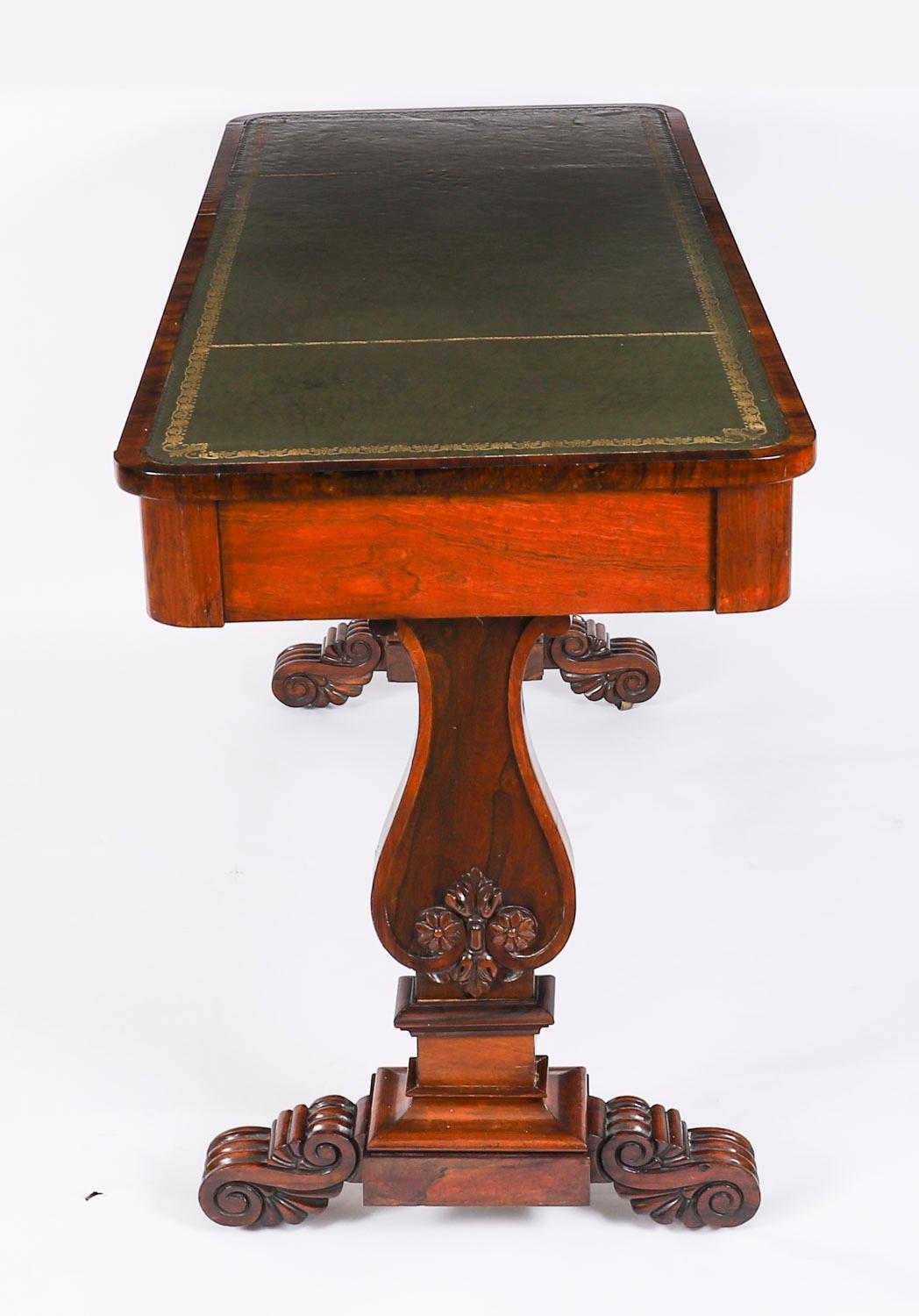Antique Regency Gonçalo Alves Library Writing Table Desk 19th Century For Sale 12