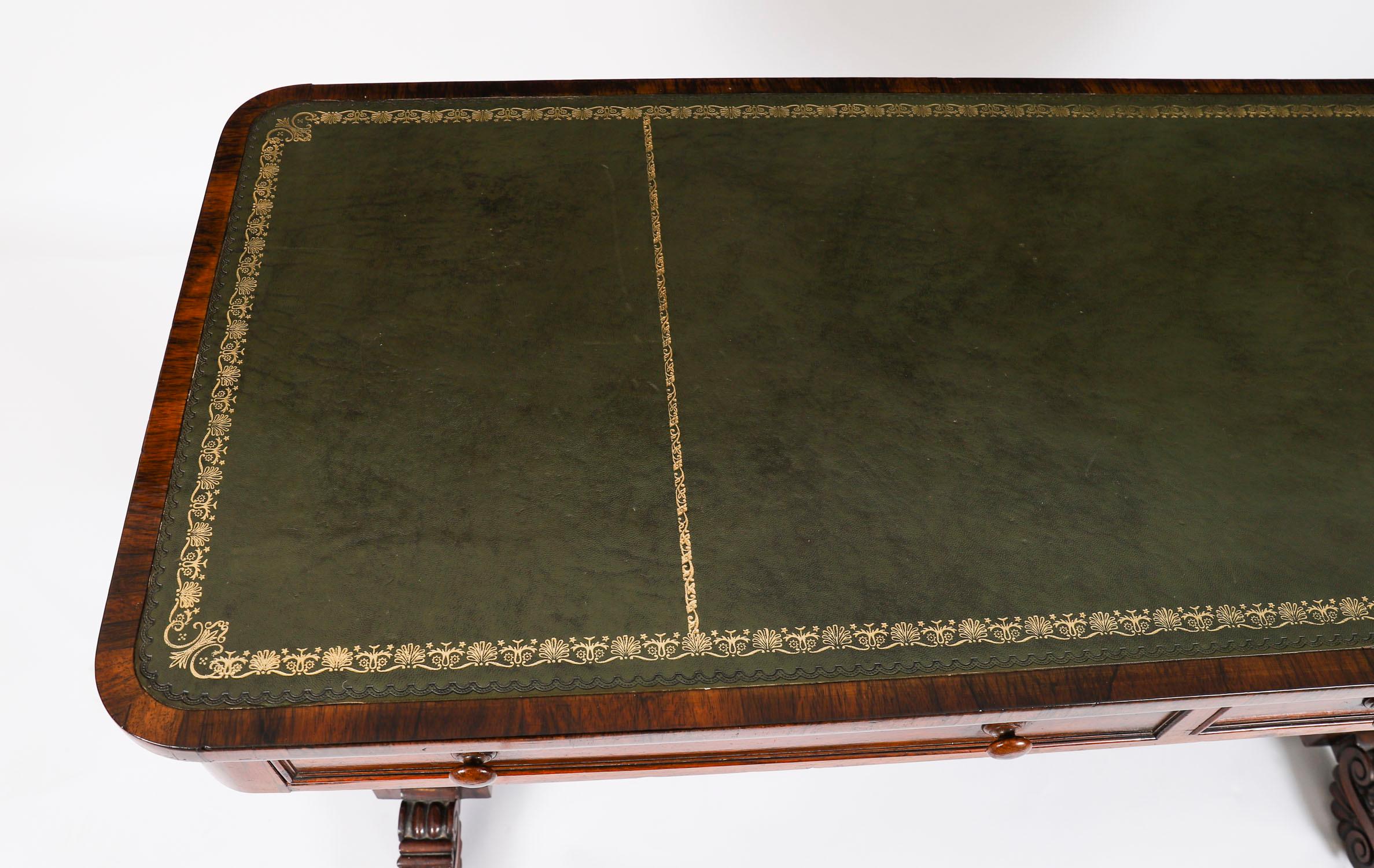 Antique Regency Gonçalo Alves Library Writing Table Desk 19th Century For Sale 1