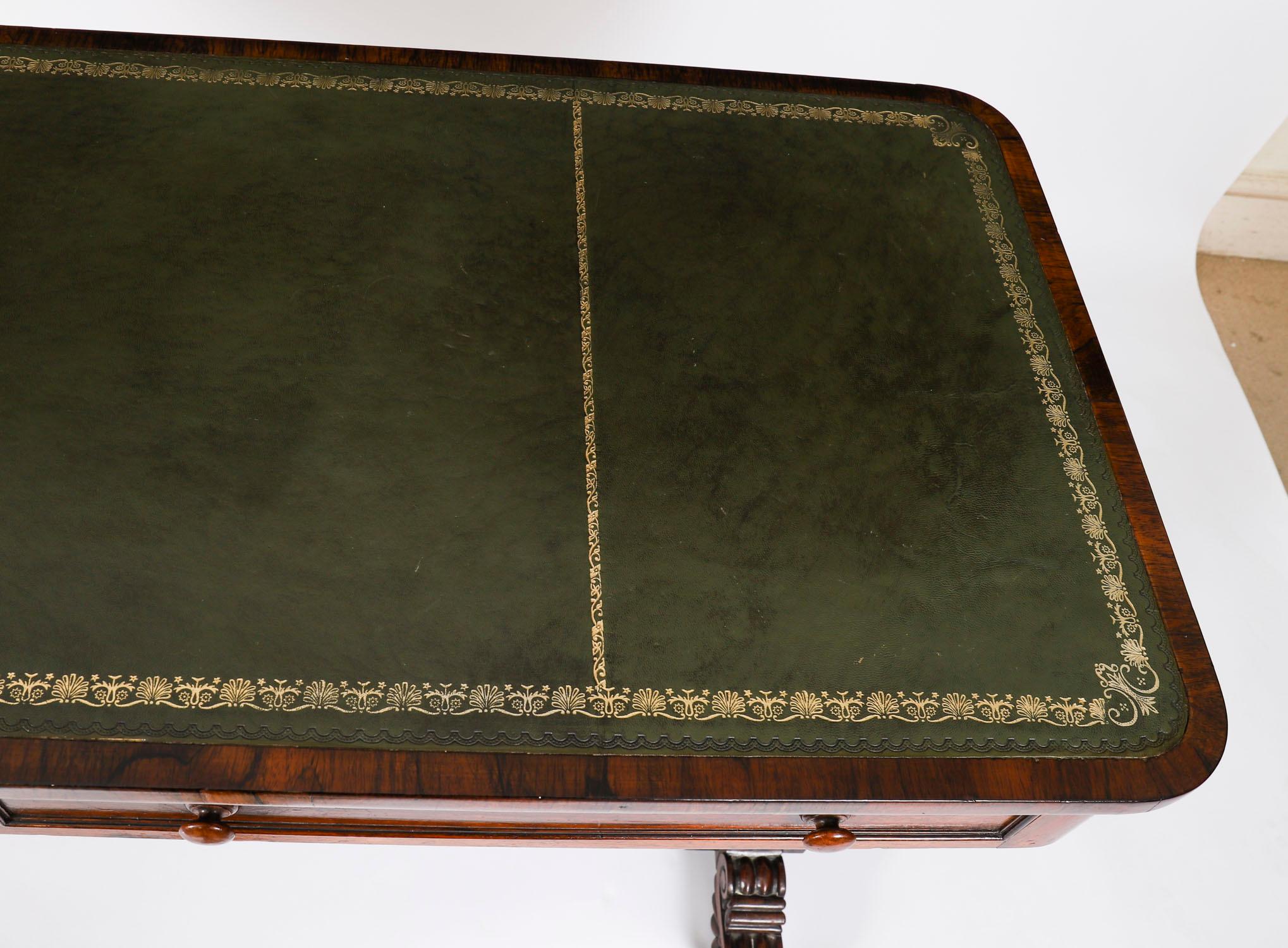 Antique Regency Gonçalo Alves Library Writing Table Desk 19th Century For Sale 2