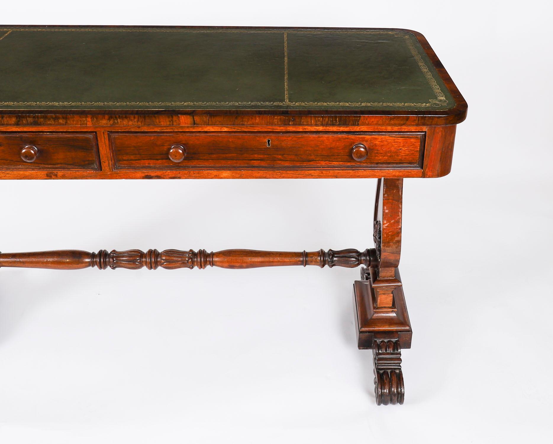 Antique Regency Gonçalo Alves Library Writing Table Desk 19th Century For Sale 3