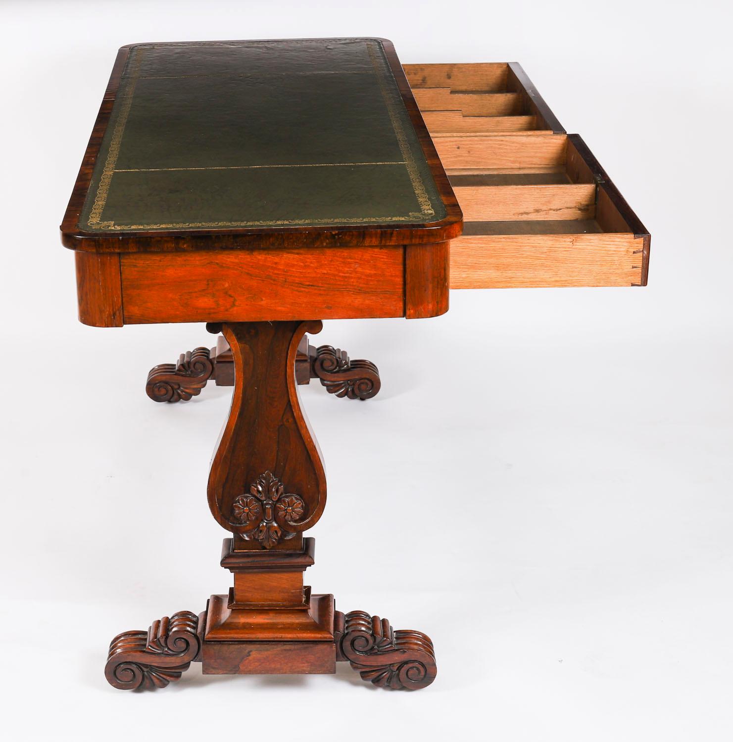 Antique Regency Gonçalo Alves Library Writing Table Desk 19th Century For Sale 5
