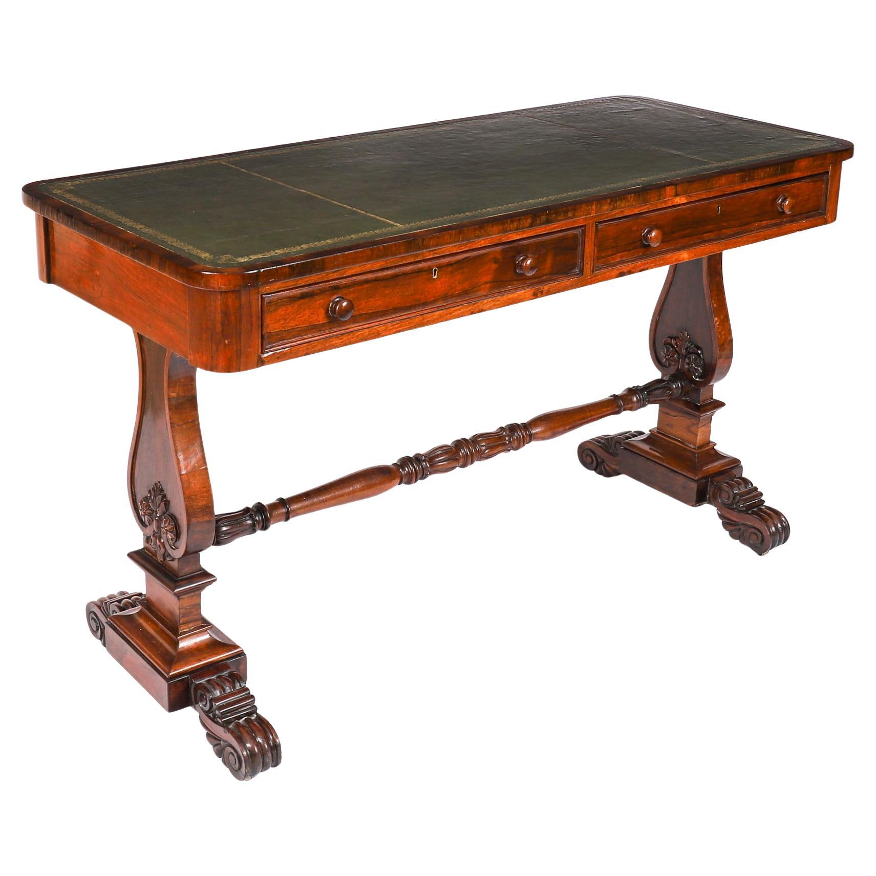 Antique Regency Gonçalo Alves Library Writing Table Desk 19th Century For Sale