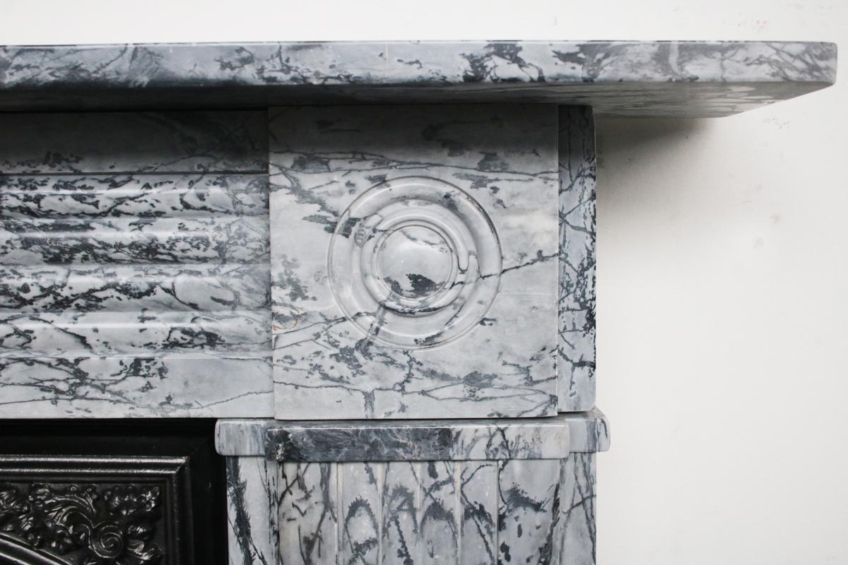 grey marble fireplace