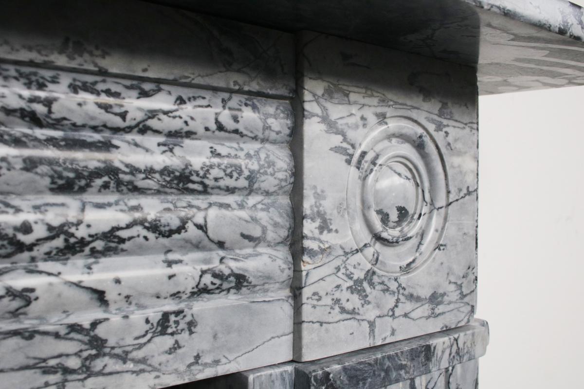 English Antique Regency grey marble fire surround